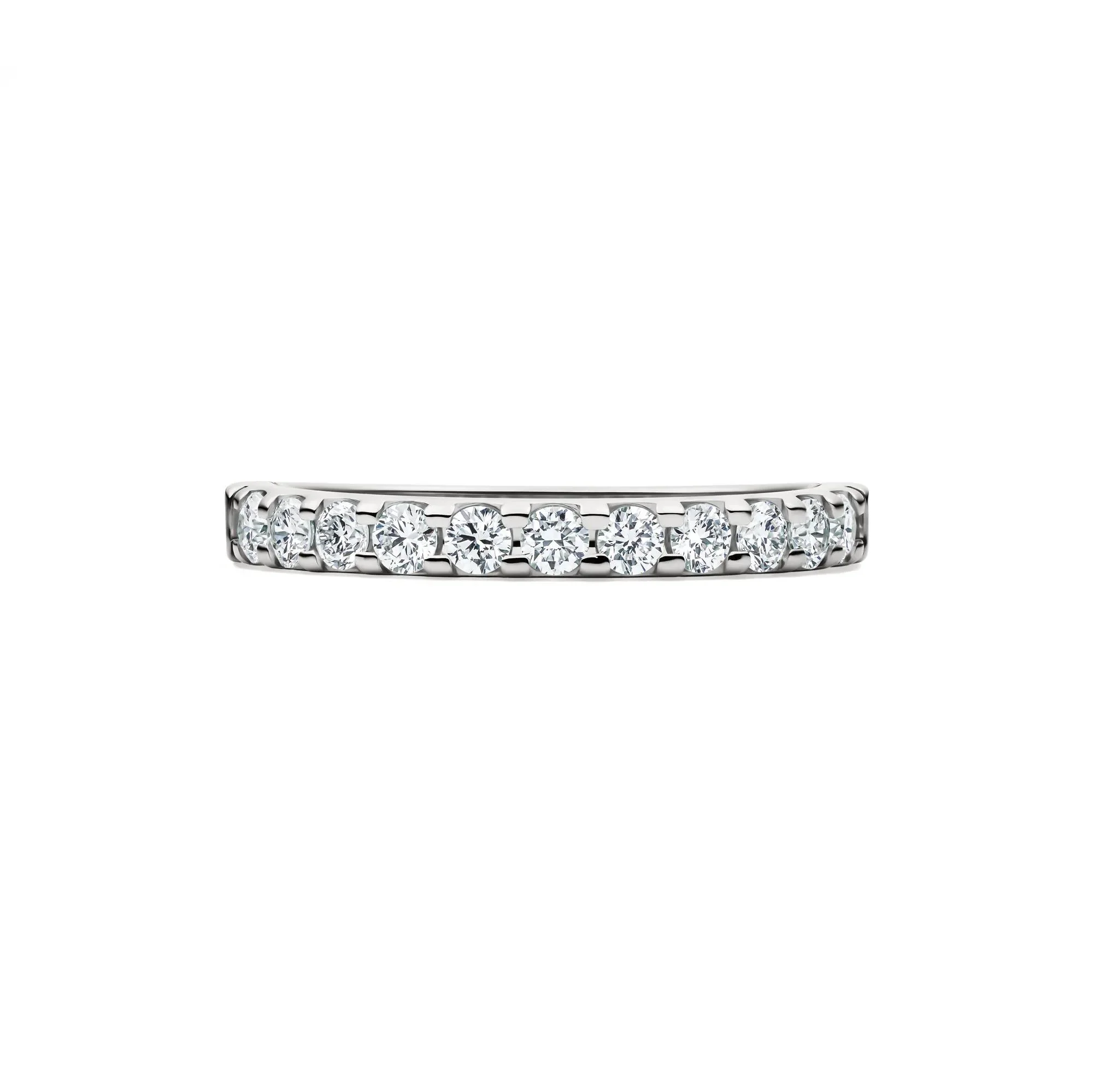 1/2 CT. Tw. Lab Grown Diamond Wedding Band Ring Platinum Round Brilliant Cut White Size 7 1.5mm
