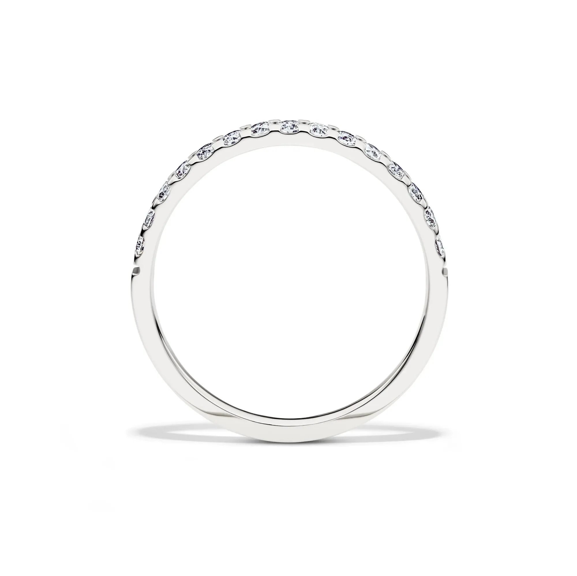 1/4 CT. Tw. Lab Grown Diamond Wedding Band Ring Platinum Round Brilliant Cut White Size 8.5 1mm - Image 2