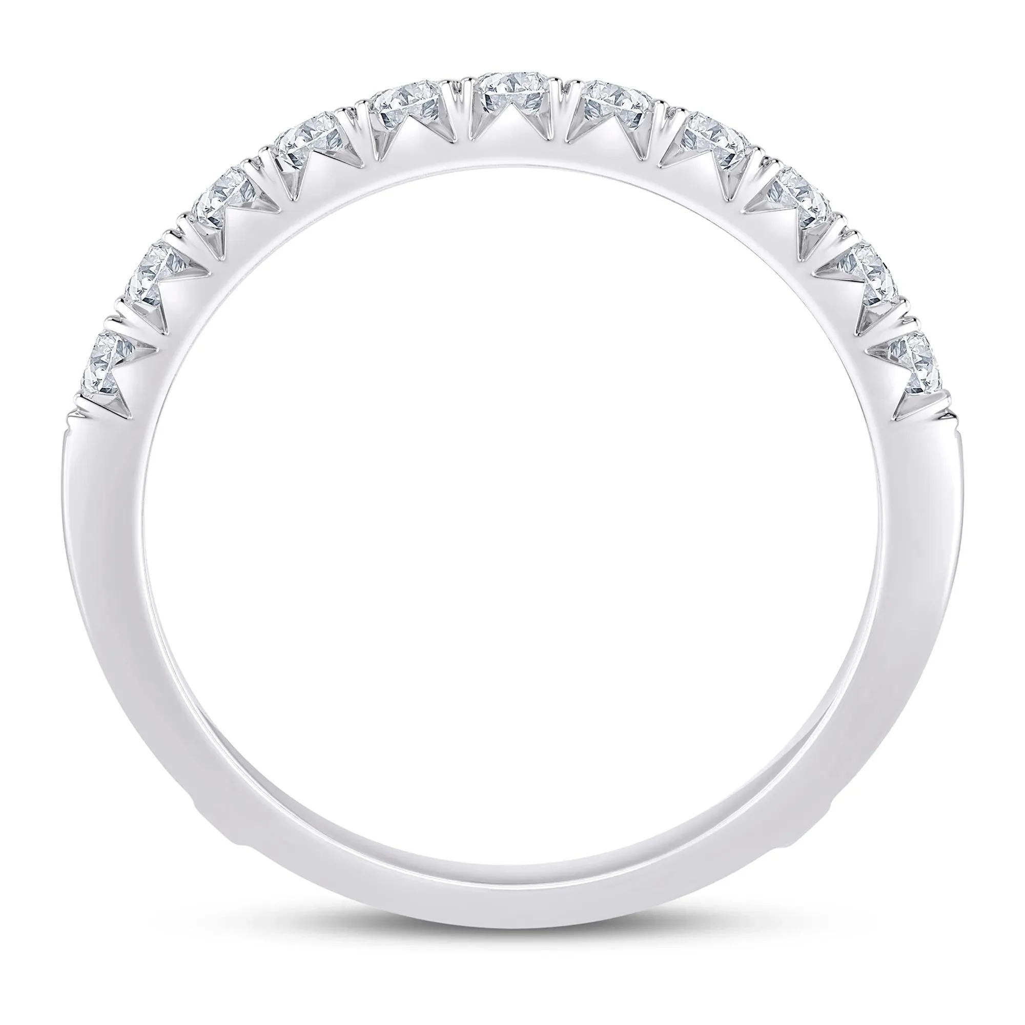 1 CT. Tw. Lab Grown Diamond French Pavé Ring Enhancer Platinum White Size 8 7.5mm - Image 2