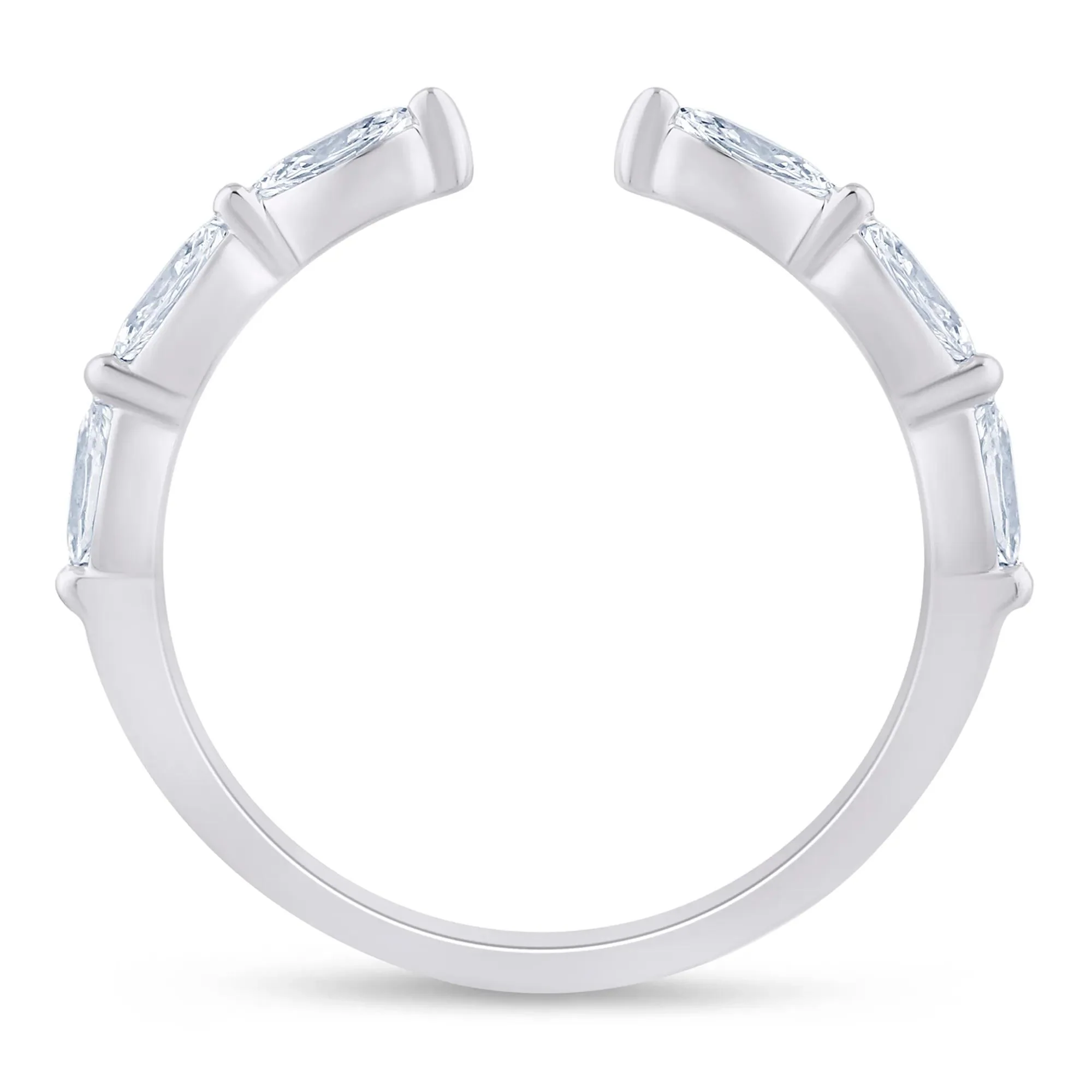 3/8 CT. Tw. Lab Grown Diamond Open Stack Anniversary Band Ring Platinum White Size 9 1.5mm - Image 2