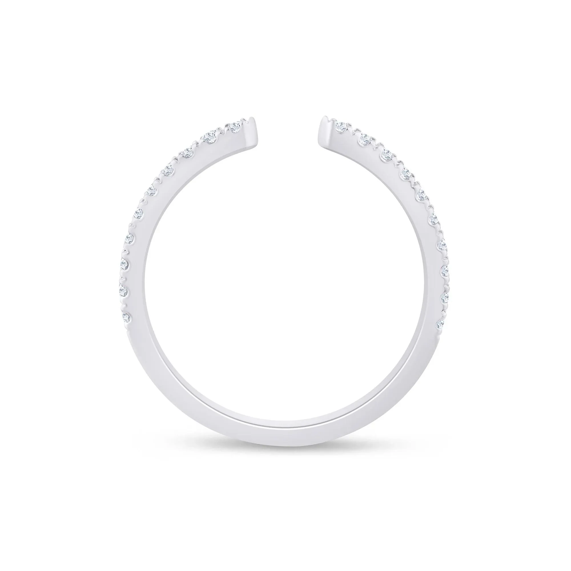 1/4 CT. Tw. Lab Grown Diamond Open Band Ring Platinum Round Brilliant Cut White Size 5.5 1.5mm - Image 2