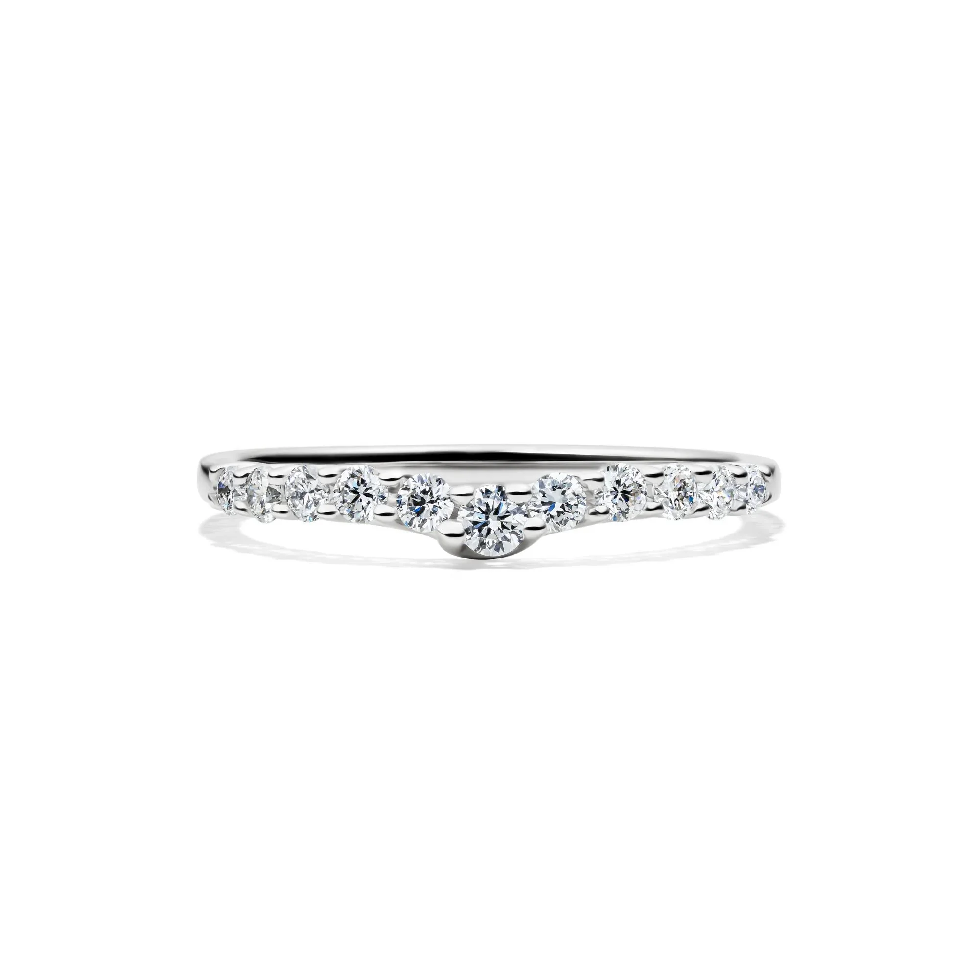 1/3 CT. Tw. Lab Grown Diamond Chevron Band Ring Platinum White Size 6 1.5mm - Image 2