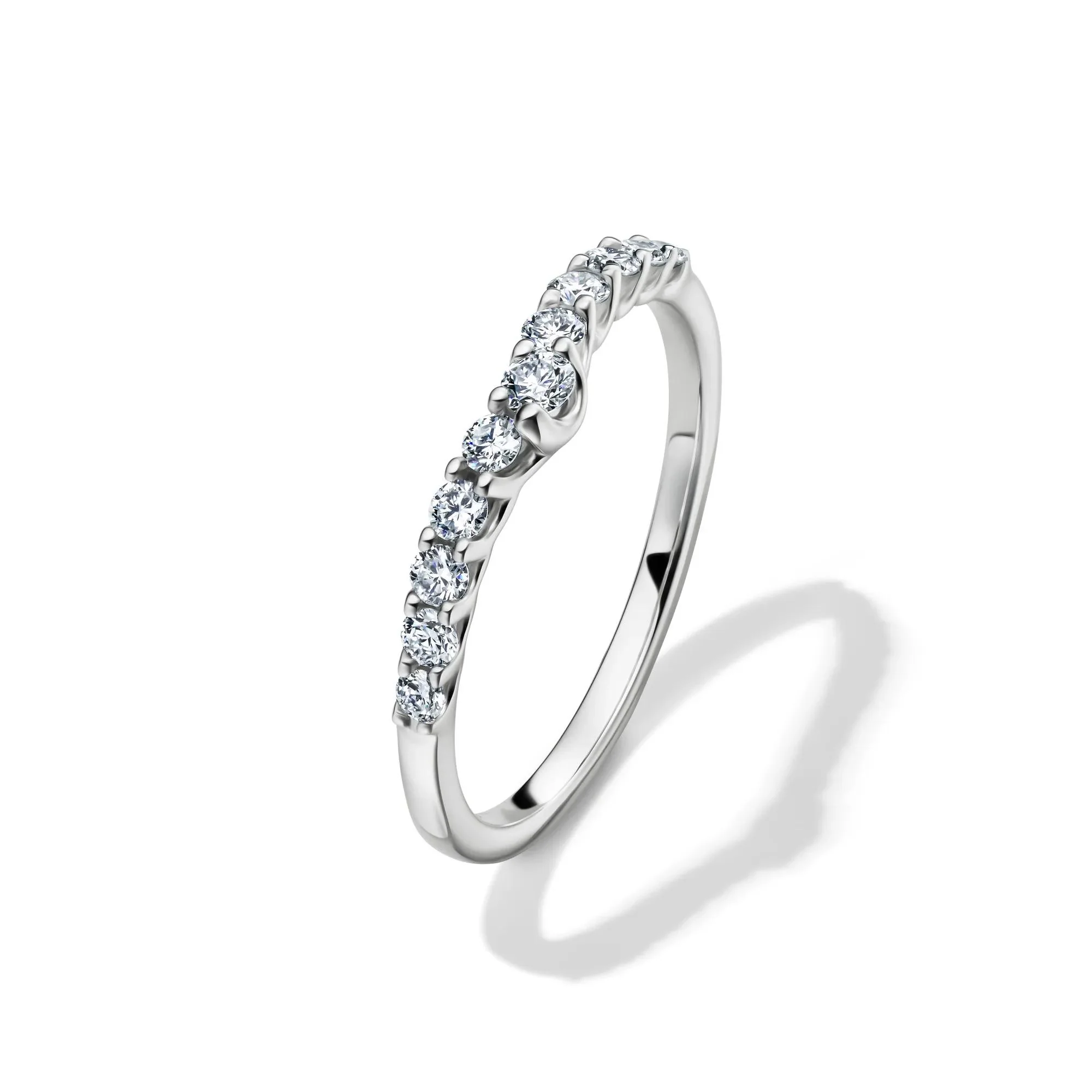 1/3 CT. Tw. Lab Grown Diamond Chevron Band Ring Platinum White Size 6 1.5mm - Image 4