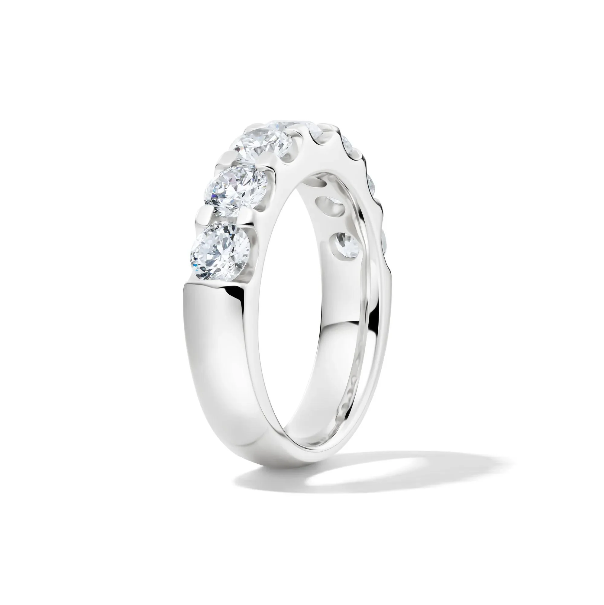 2 CT. Tw. Lab Grown Diamond Seven-Stone Anniversary Band Ring Platinum White Size 6.5 4.5mm - Image 3