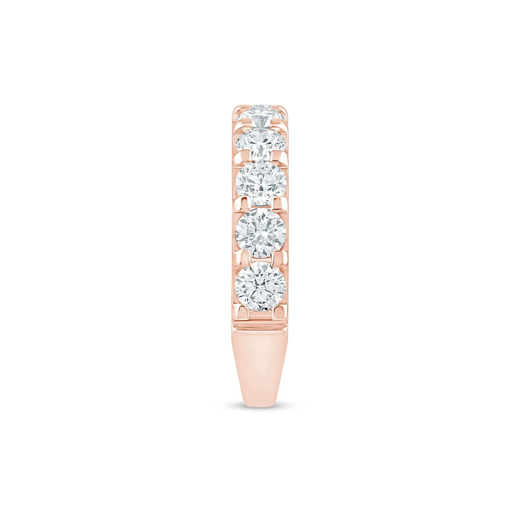 2 CT. Tw. Lab Grown Diamond Wedding Band Ring 14K Rose Gold Round Brilliant Cut Size 8.5 2mm - Image 3
