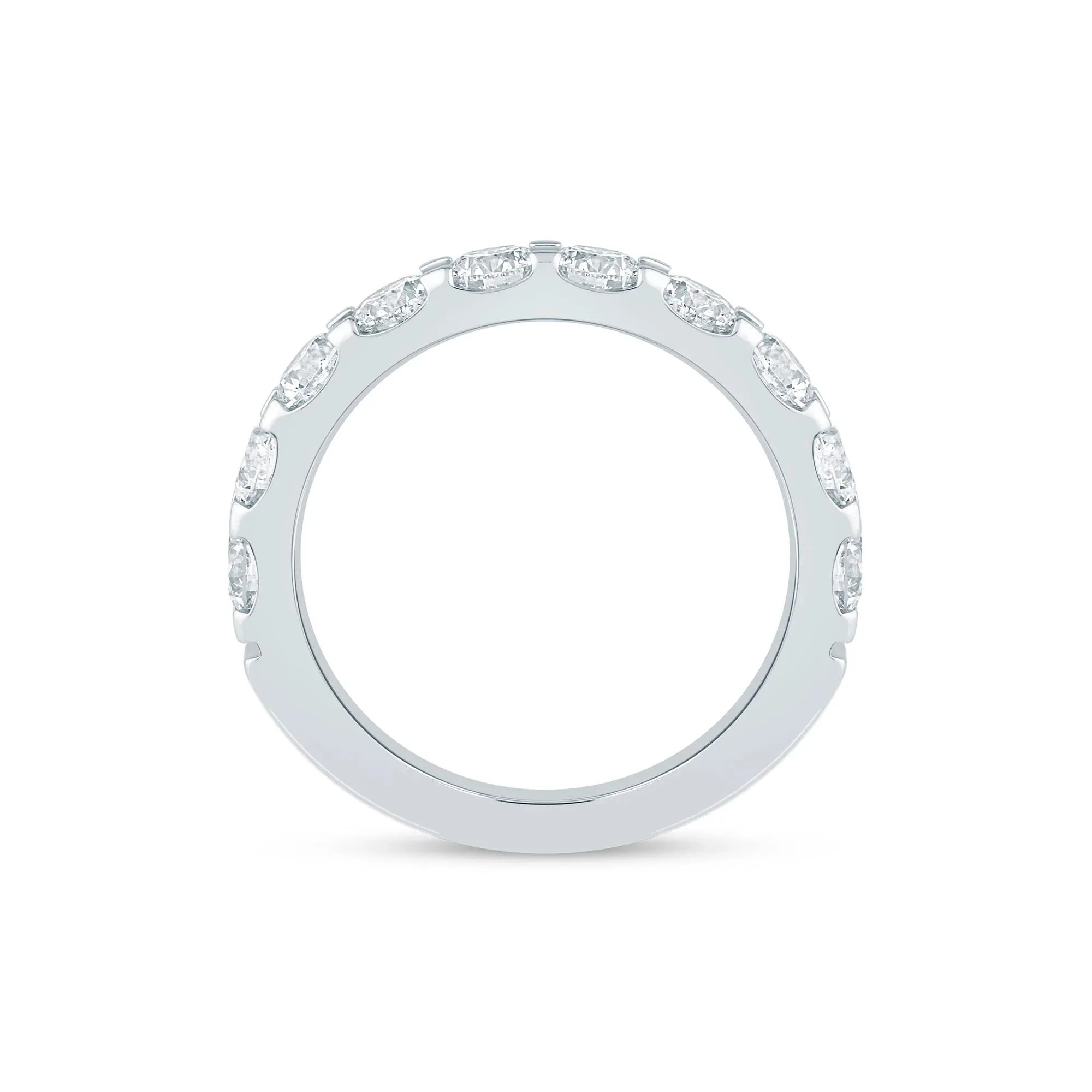 2 CT. Tw. Lab Grown Diamond Wedding Band Ring 14K White Gold Round Brilliant Cut Size 5.5 2mm - Image 2