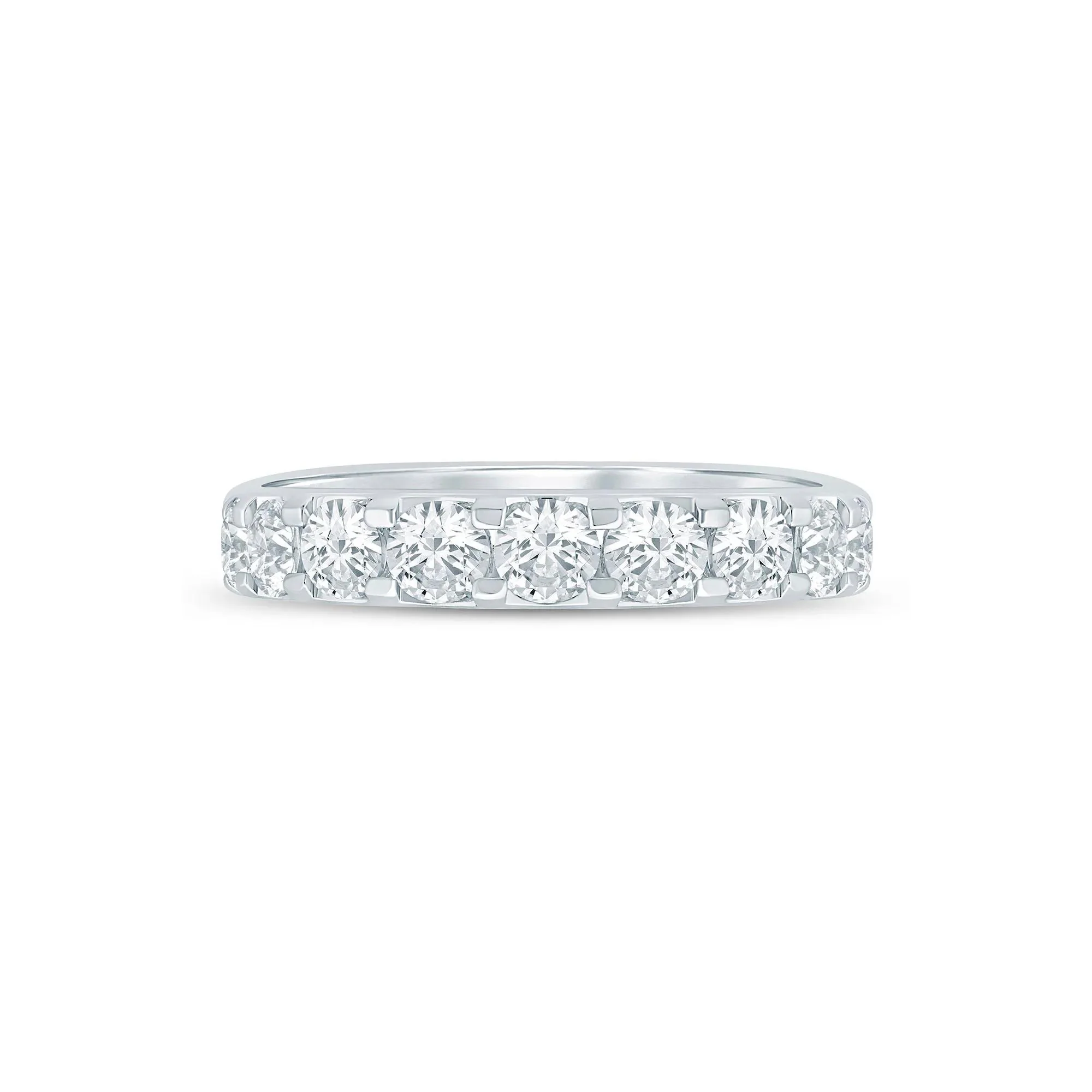 2 CT. Tw. Lab Grown Diamond Wedding Band Ring 14K White Gold Round Brilliant Cut Size 9 2mm