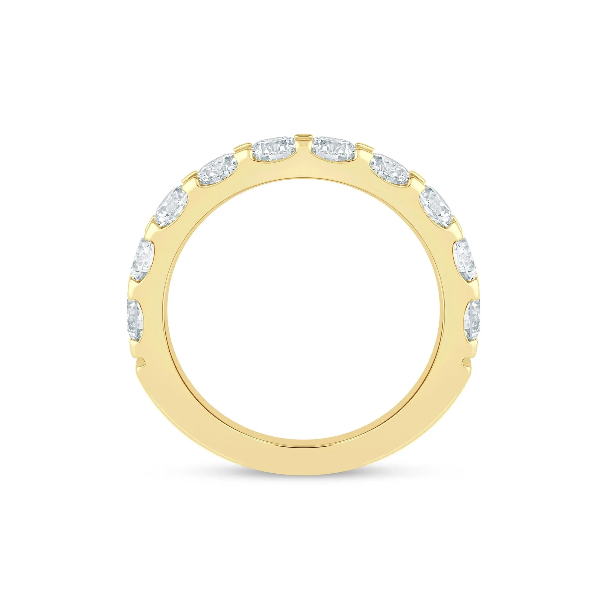 2 CT. Tw. Lab Grown Diamond Band Ring 14K Yellow Gold Round Brilliant Cut Size 5 2mm - Image 2