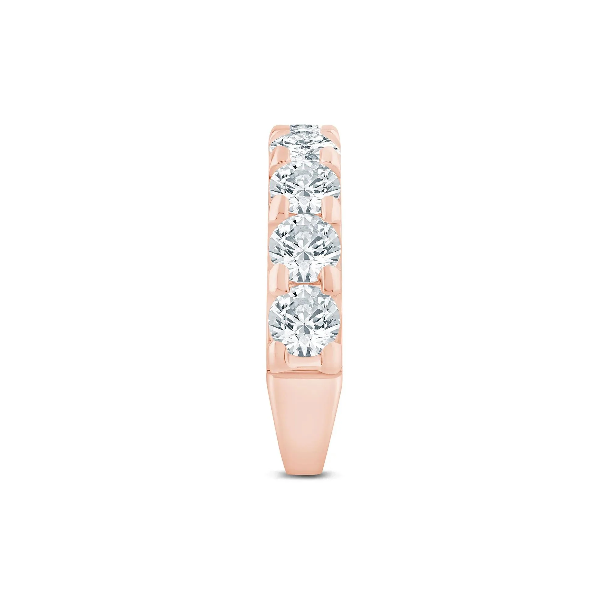 3 CT. Tw. Lab Grown Diamond Wedding Band Ring 14K Rose Gold Round Brilliant Cut Size 6.5 3mm - Image 3