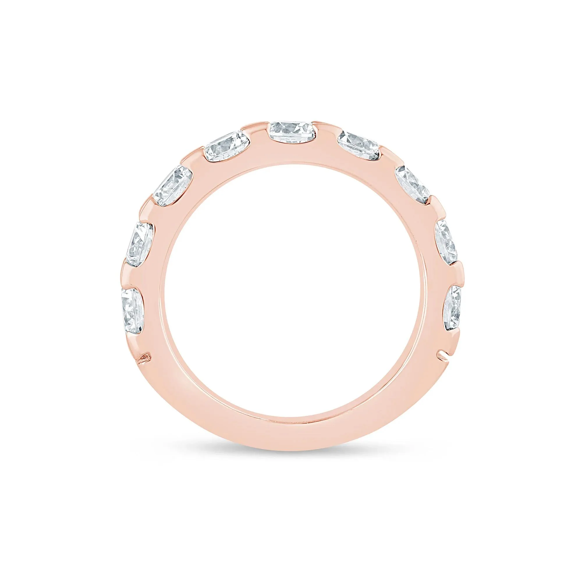 3 CT. Tw. Lab Grown Diamond Wedding Band Ring 14K Rose Gold Round Brilliant Cut Size 8 3mm - Image 2