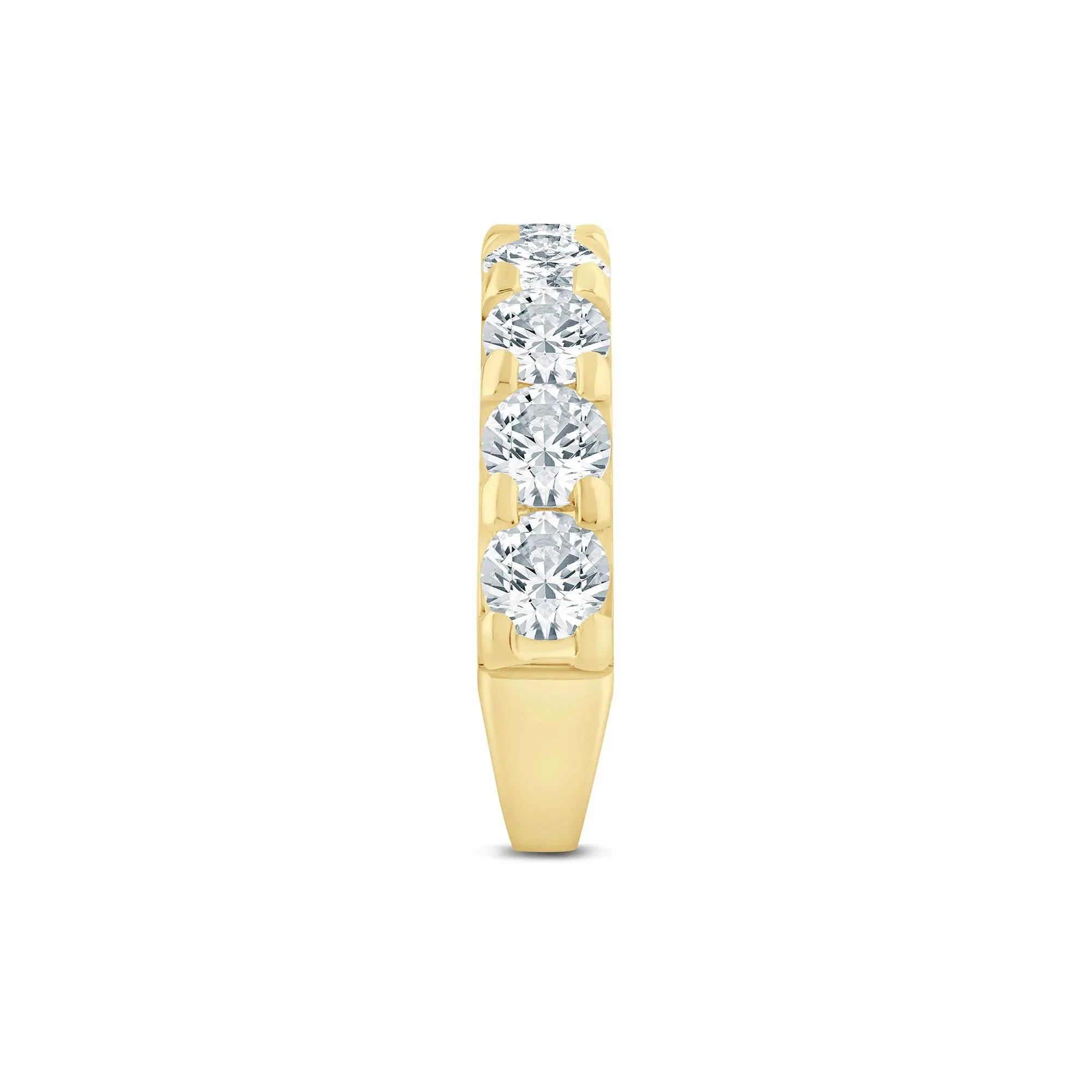 3 CT. Tw. Lab Grown Diamond Wedding Band Ring 14K Yellow Gold Round Brilliant Cut Size 5 3mm - Image 3