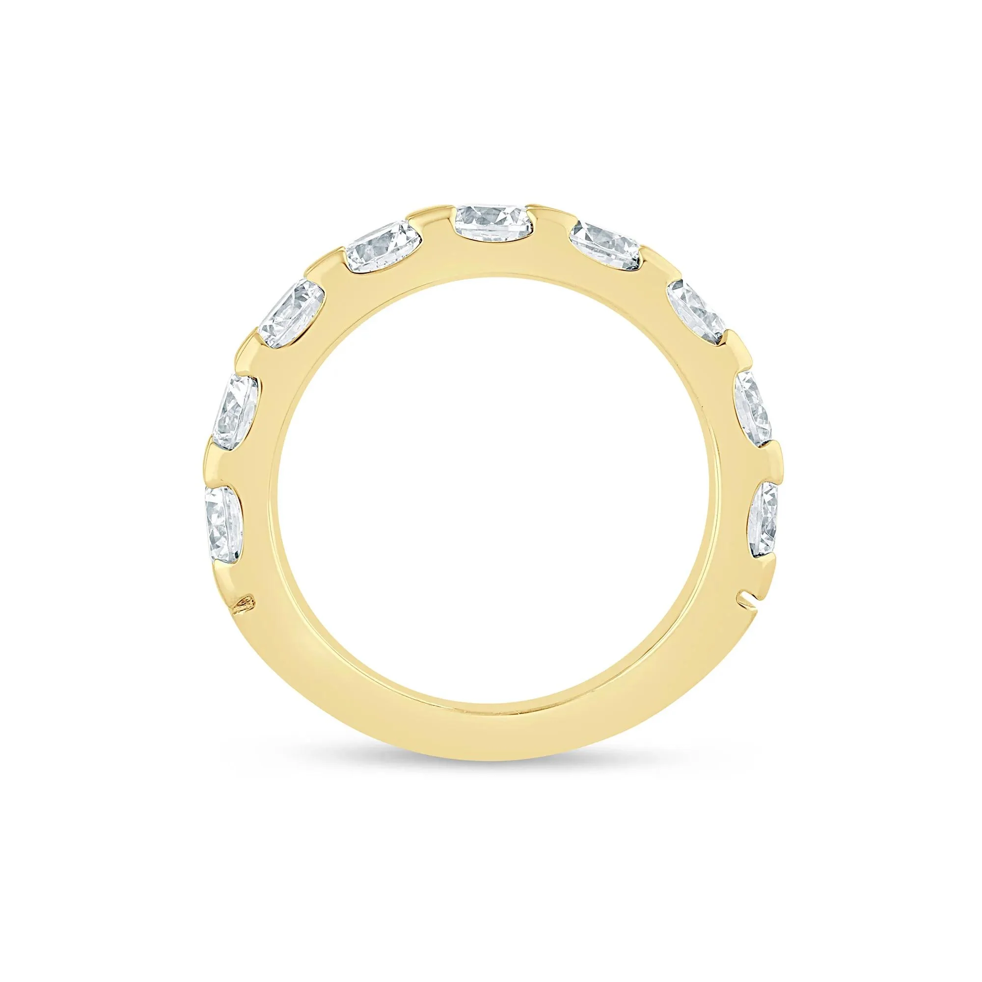 3 CT. Tw. Lab Grown Diamond Wedding Band Ring 14K Yellow Gold Round Brilliant Cut Size 7.5 3mm - Image 2