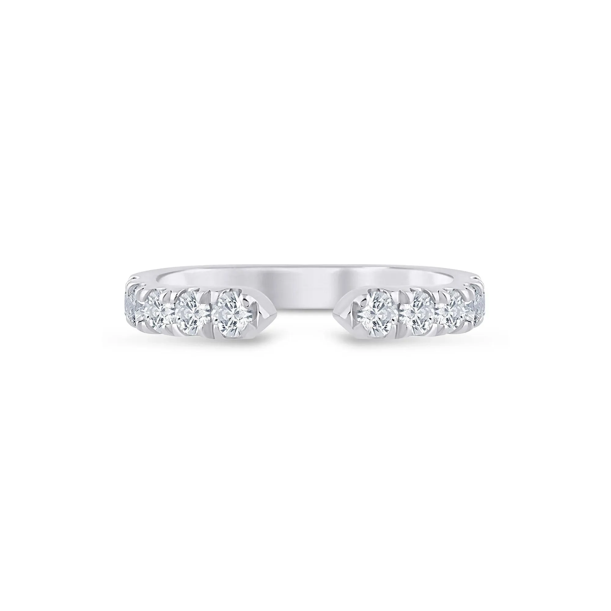 1/3 CT. Tw. Lab Grown Diamond Open Anniversary Band Ring Platinum Round Brilliant Cut White Size 5 2.5mm
