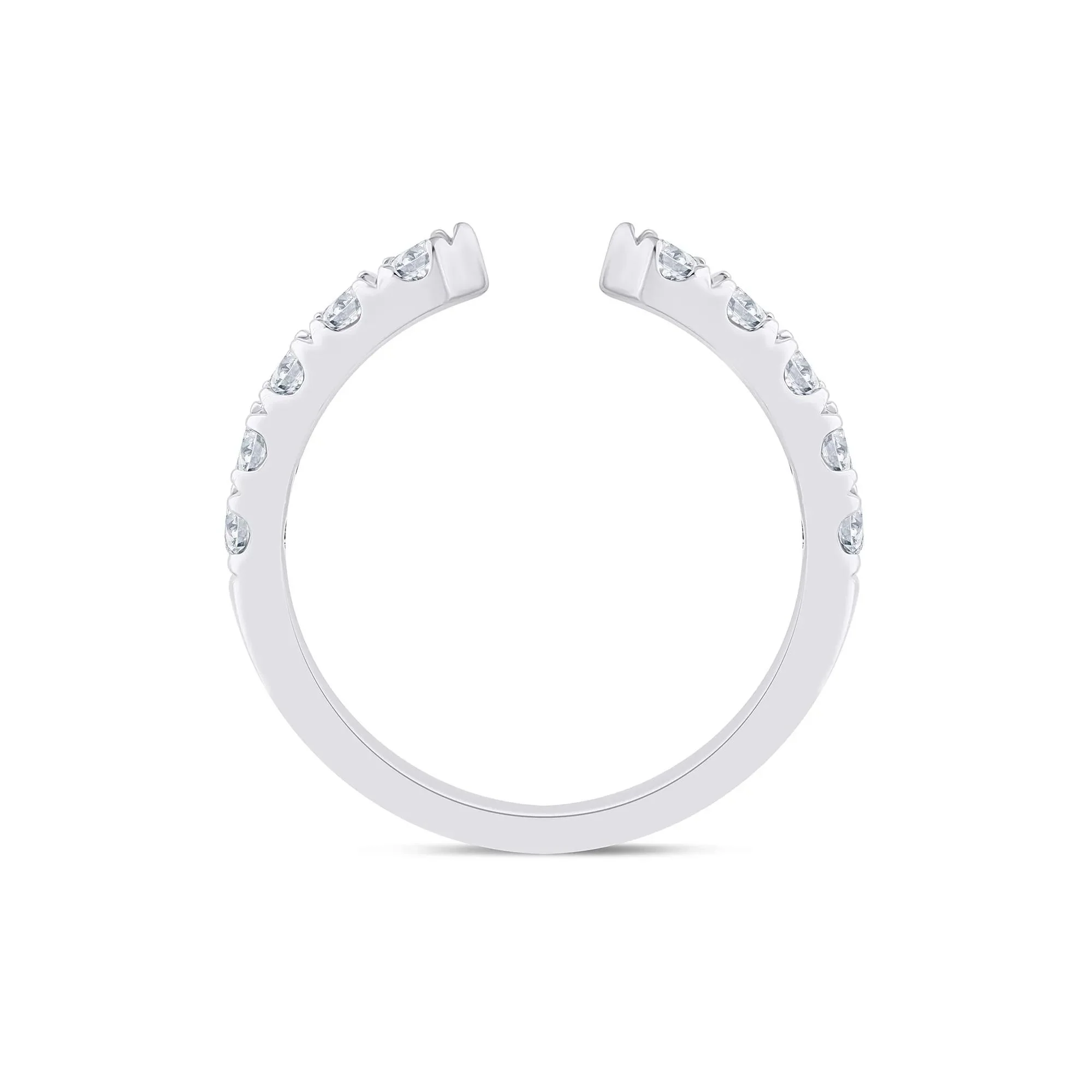 1/3 CT. Tw. Lab Grown Diamond Open Anniversary Band Ring Platinum Round Brilliant Cut White Size 7 2.5mm - Image 2