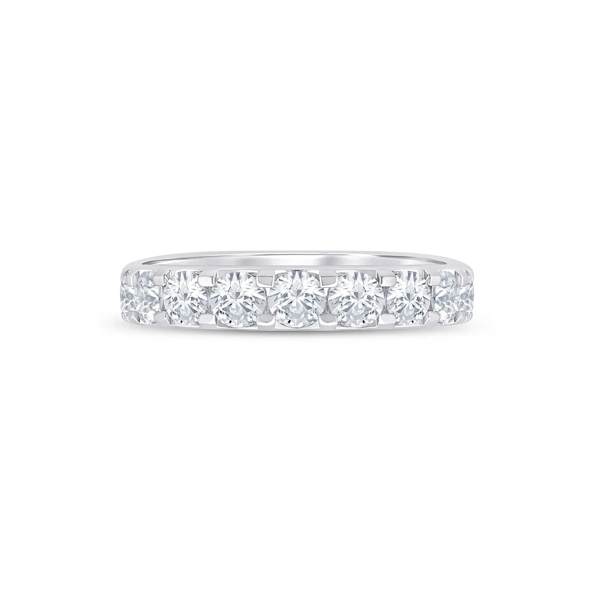 2 CT. Tw. Lab Grown Diamond Wedding Band Ring Platinum Round Brilliant Cut White Size 5.5 2mm