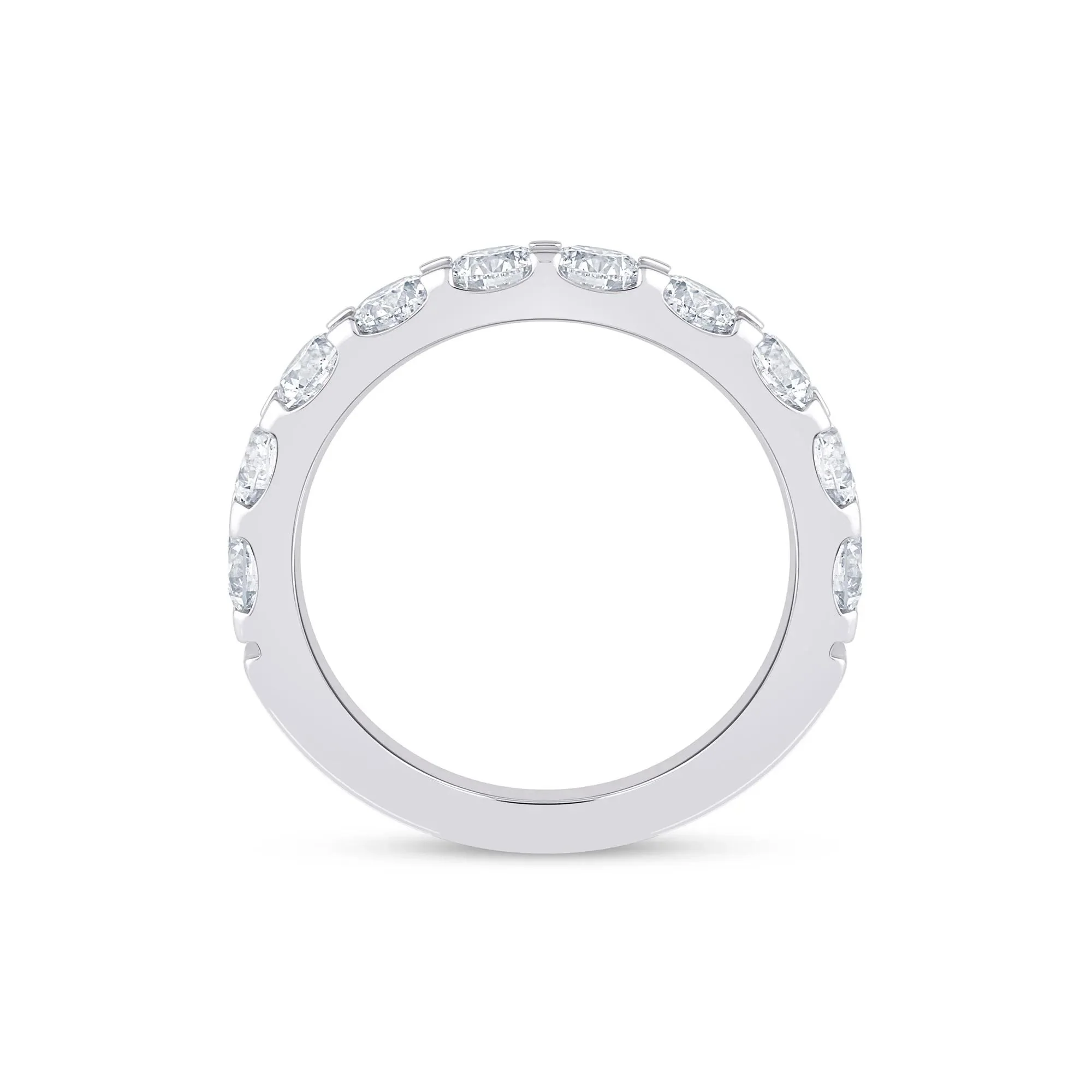 2 CT. Tw. Lab Grown Diamond Wedding Band Ring Platinum Round Brilliant Cut White Size 6.5 2mm - Image 2