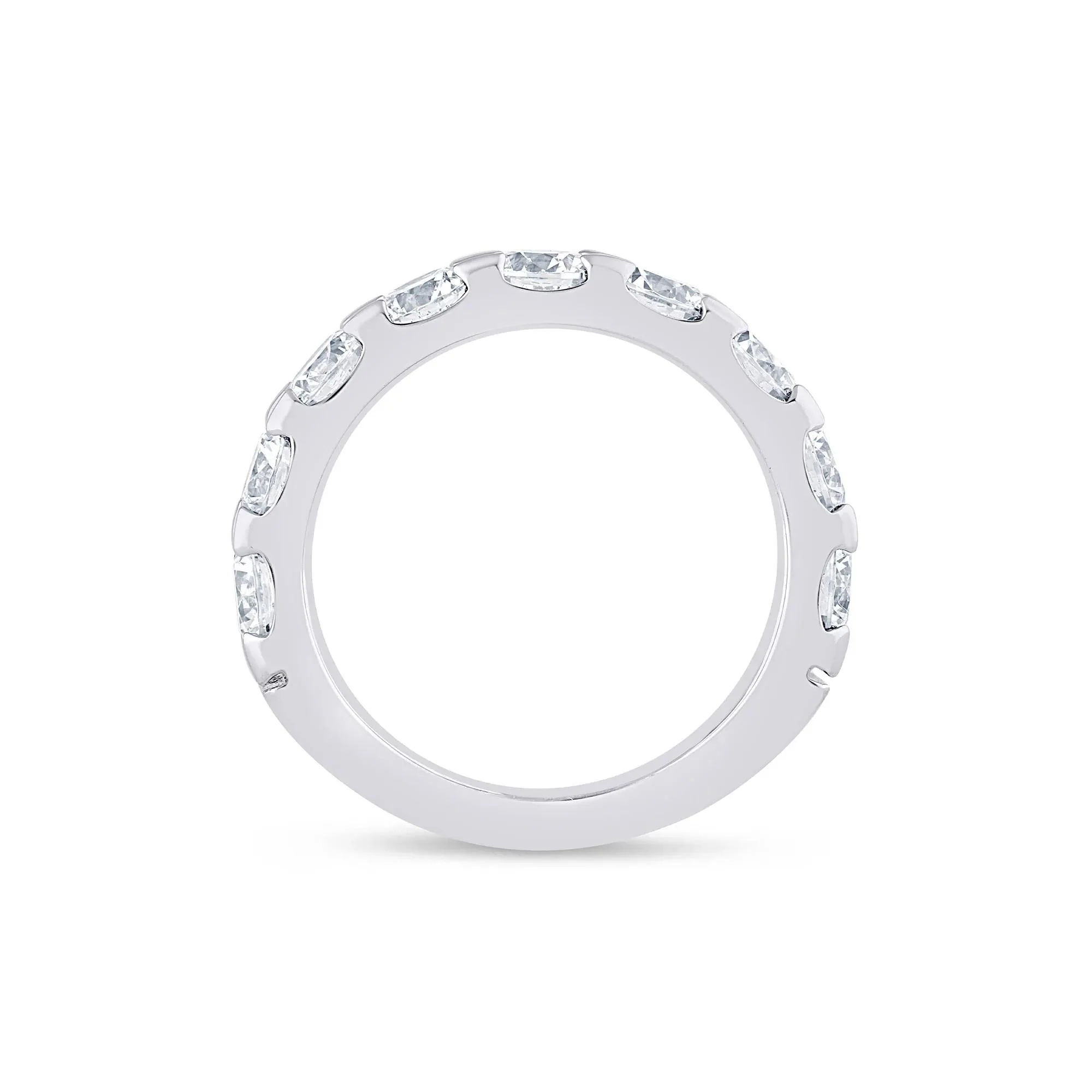3 CT. Tw. Lab Grown Diamond Wedding Band Ring Platinum Round Brilliant Cut White Size 5.5 3mm - Image 2