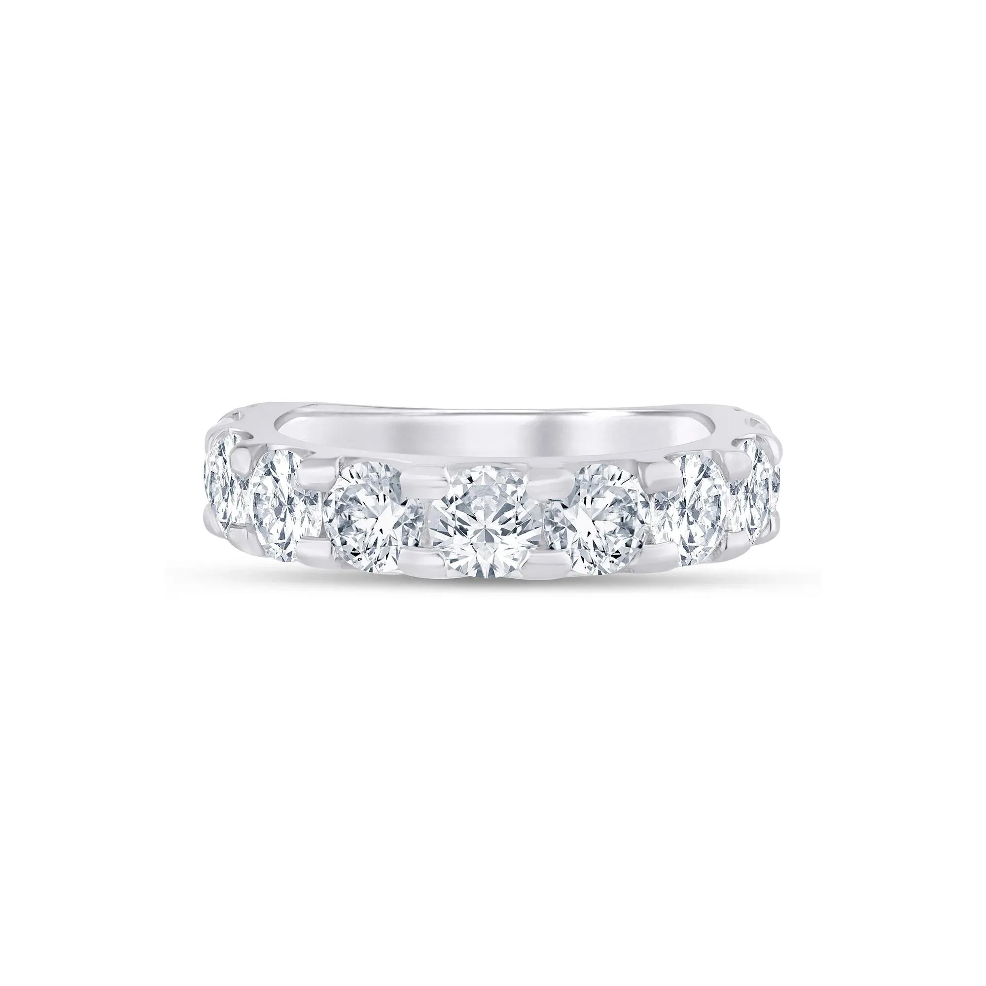 3 CT. Tw. Lab Grown Diamond Wedding Band Ring Platinum Round Brilliant Cut White Size 8.5 3mm