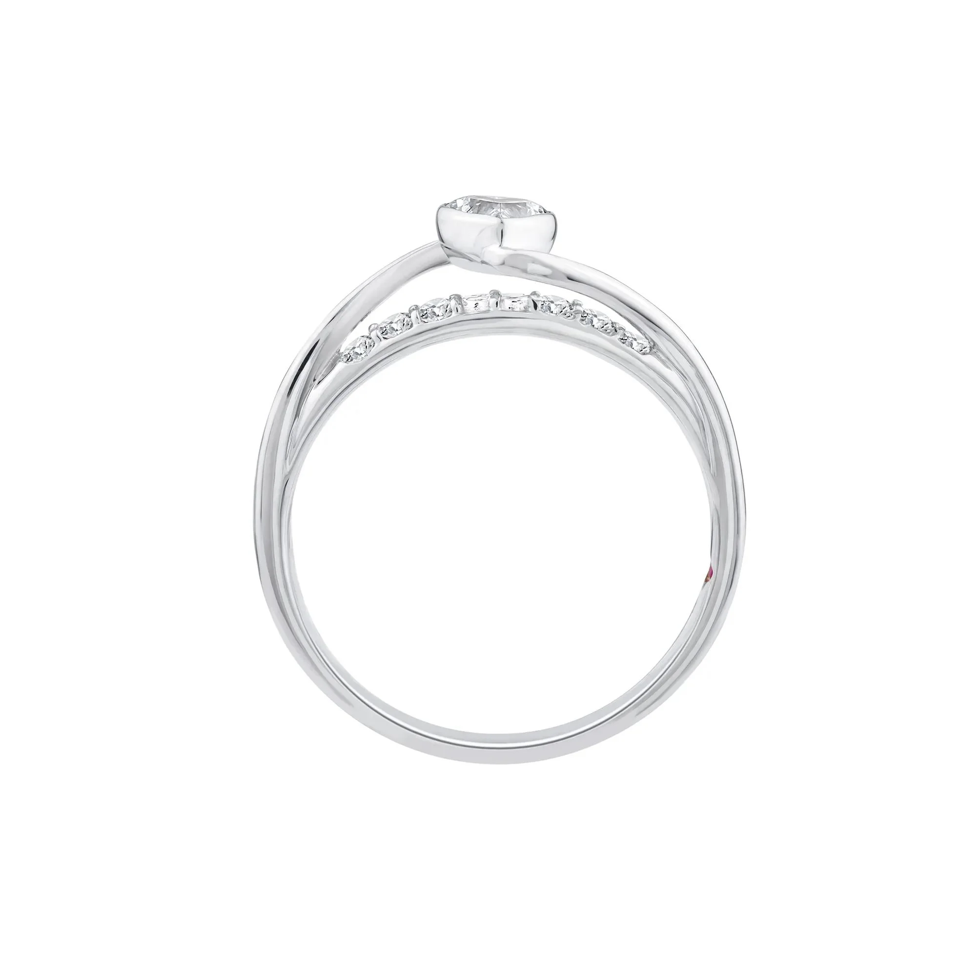 3/8 CT. Tw. Diamond Heart Promise Ring 10K White Gold Size 7 - Image 2