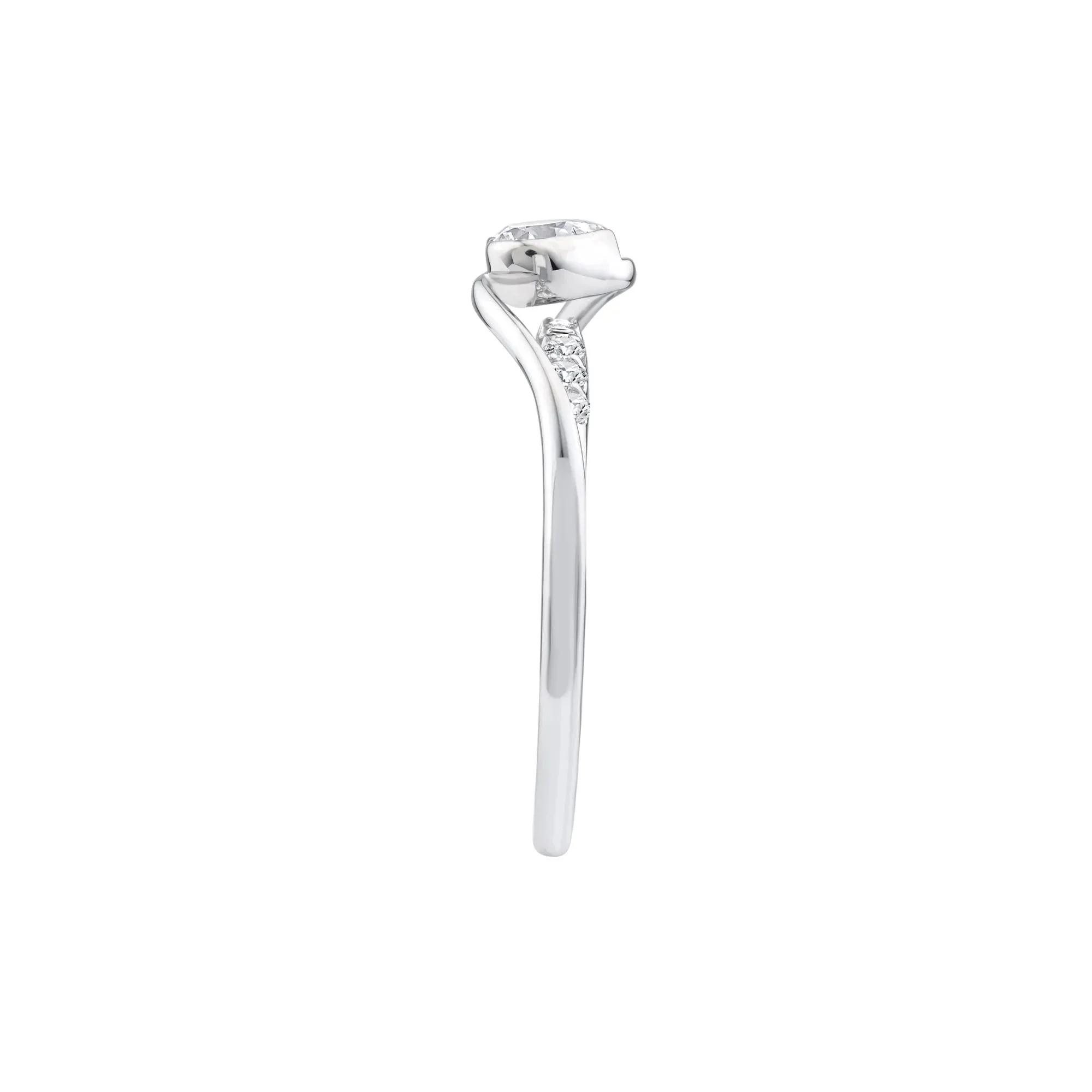 3/8 CT. Tw. Diamond Heart Promise Ring 10K White Gold Size 7 - Image 3