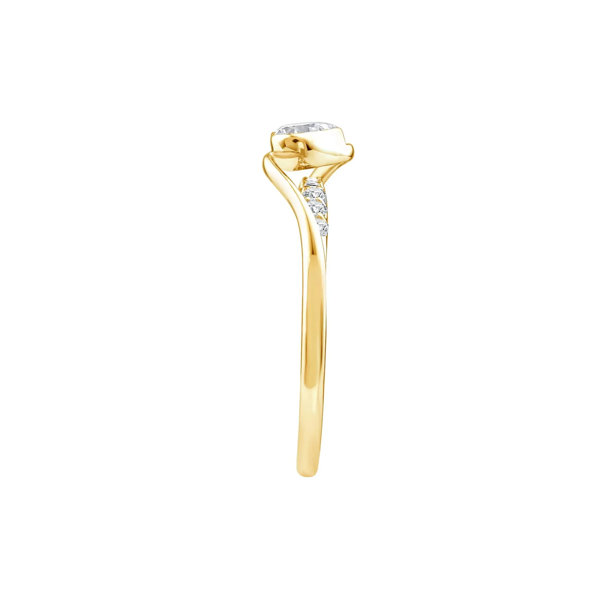 3/8 CT. Tw. Diamond Heart Promise Ring 10K Yelllow Gold Yellow Size 7 - Image 3