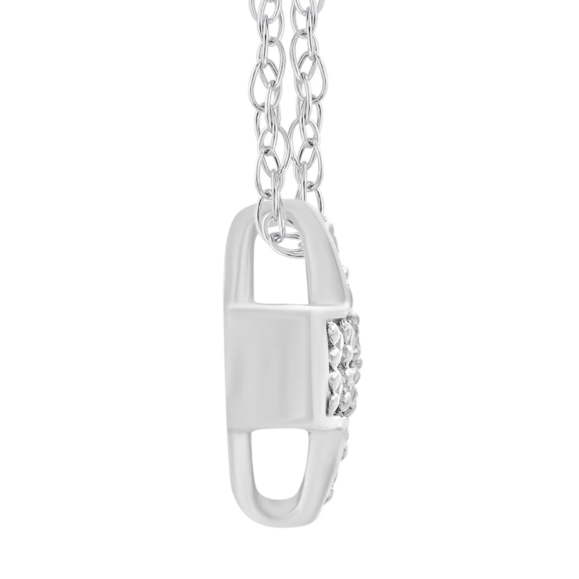 Diamond Accent Plus Pendant Necklace 14K White Gold Size 18" - Image 2