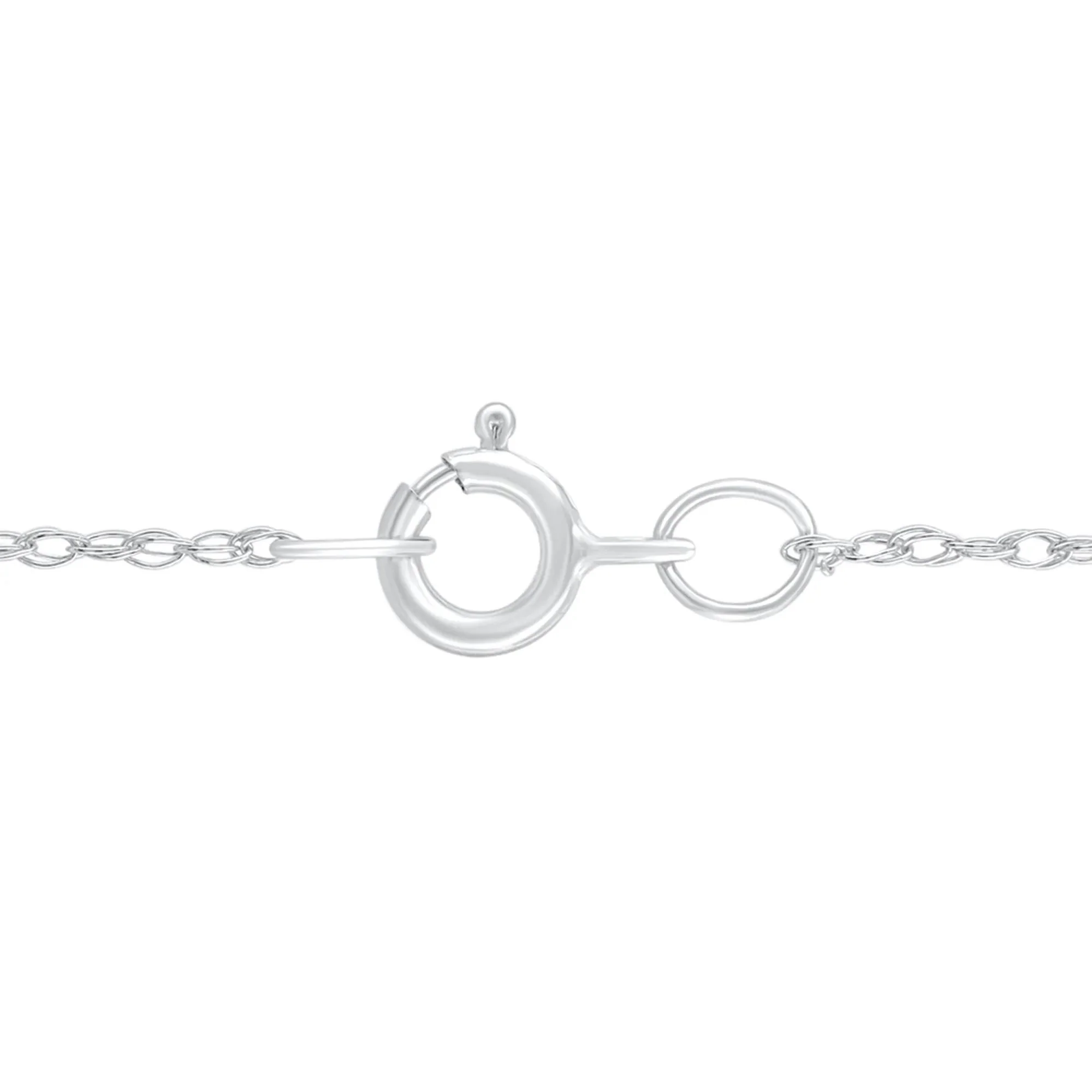 Diamond Accent Plus Pendant Necklace 14K White Gold Size 18" - Image 3