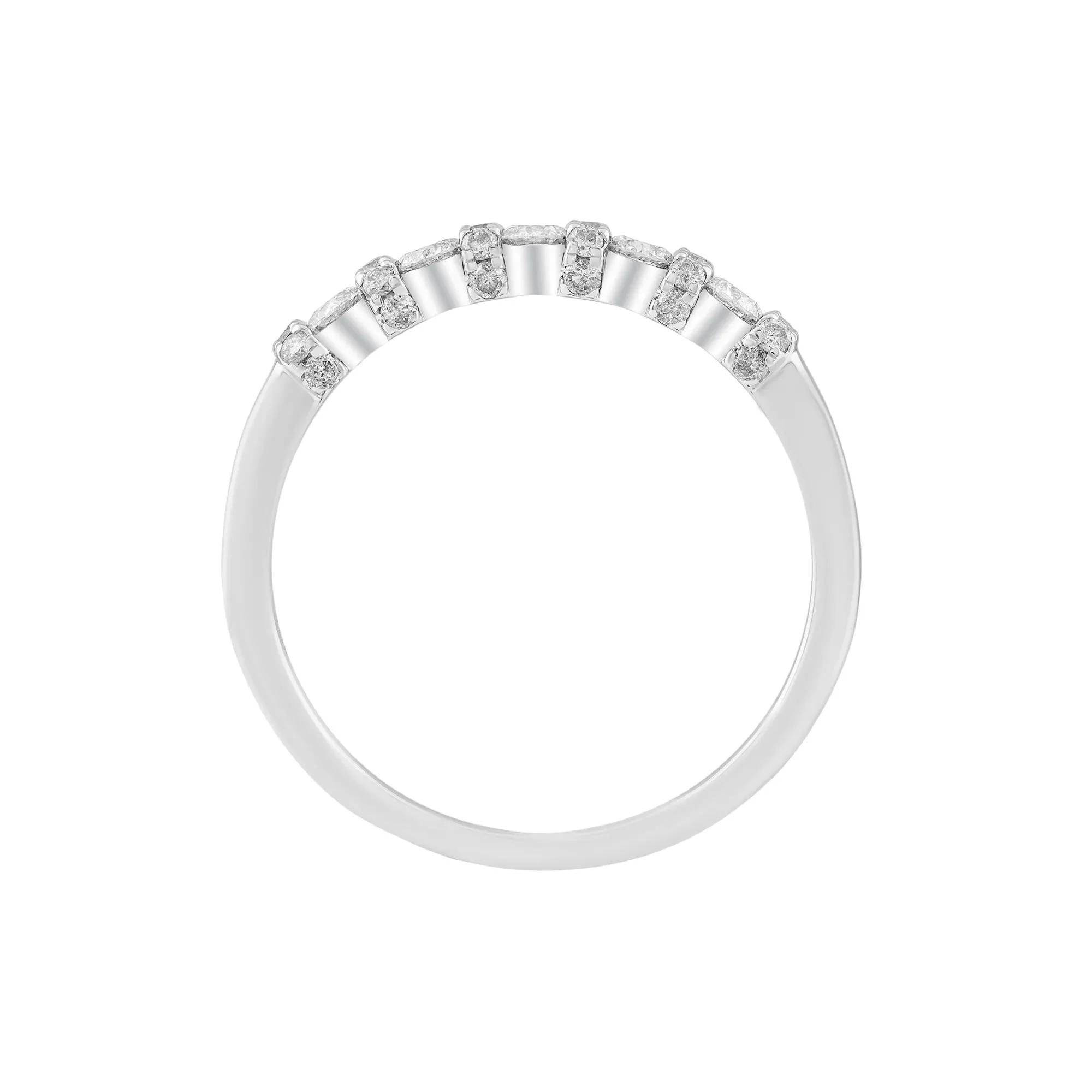 1/2 CT. Tw. Diamond Multi-Stone Band Ring 10K White Gold Size 7 - Image 2
