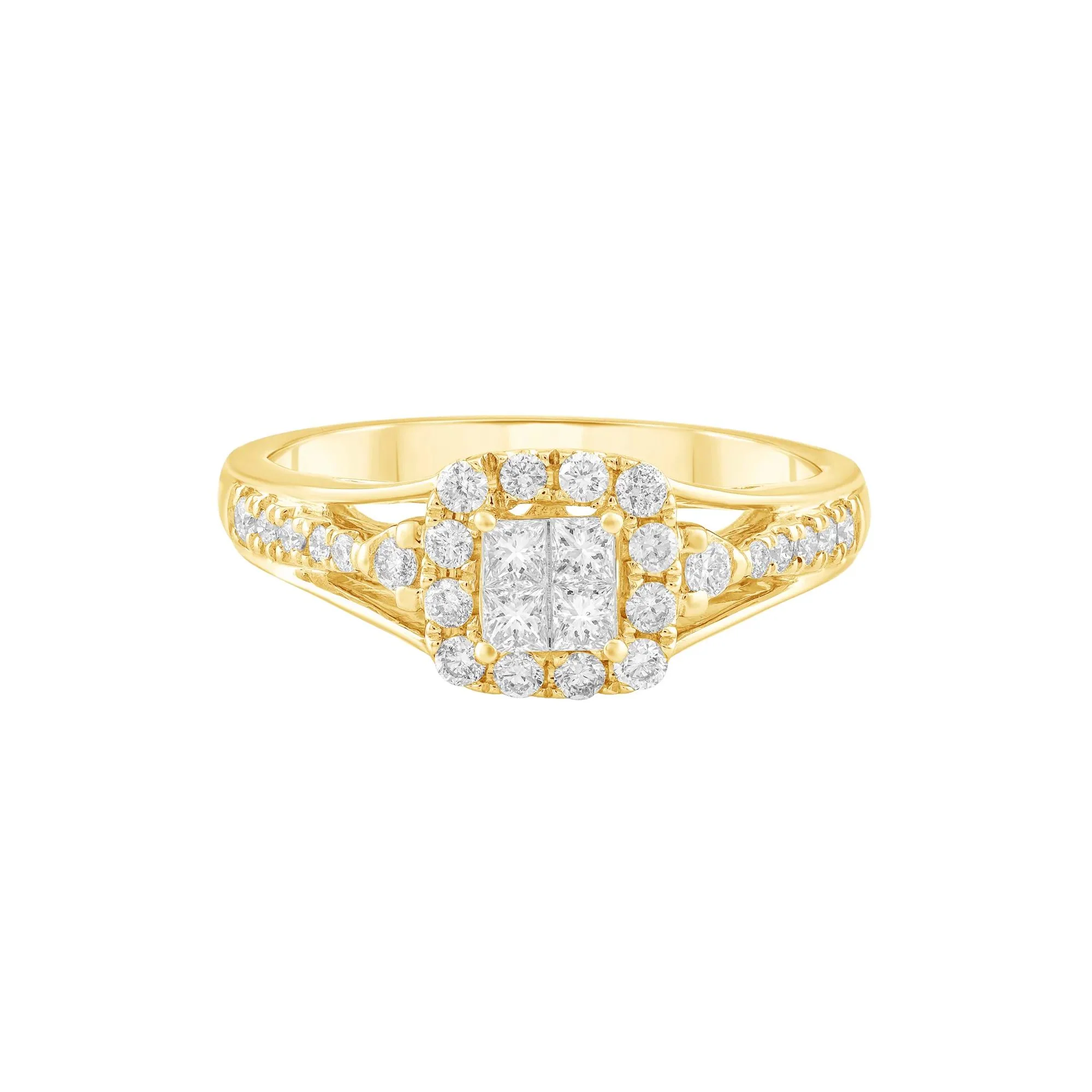 1/2 CT. Tw. Diamond Engagement Ring 10K Yellow Gold Size 7 - Image 2