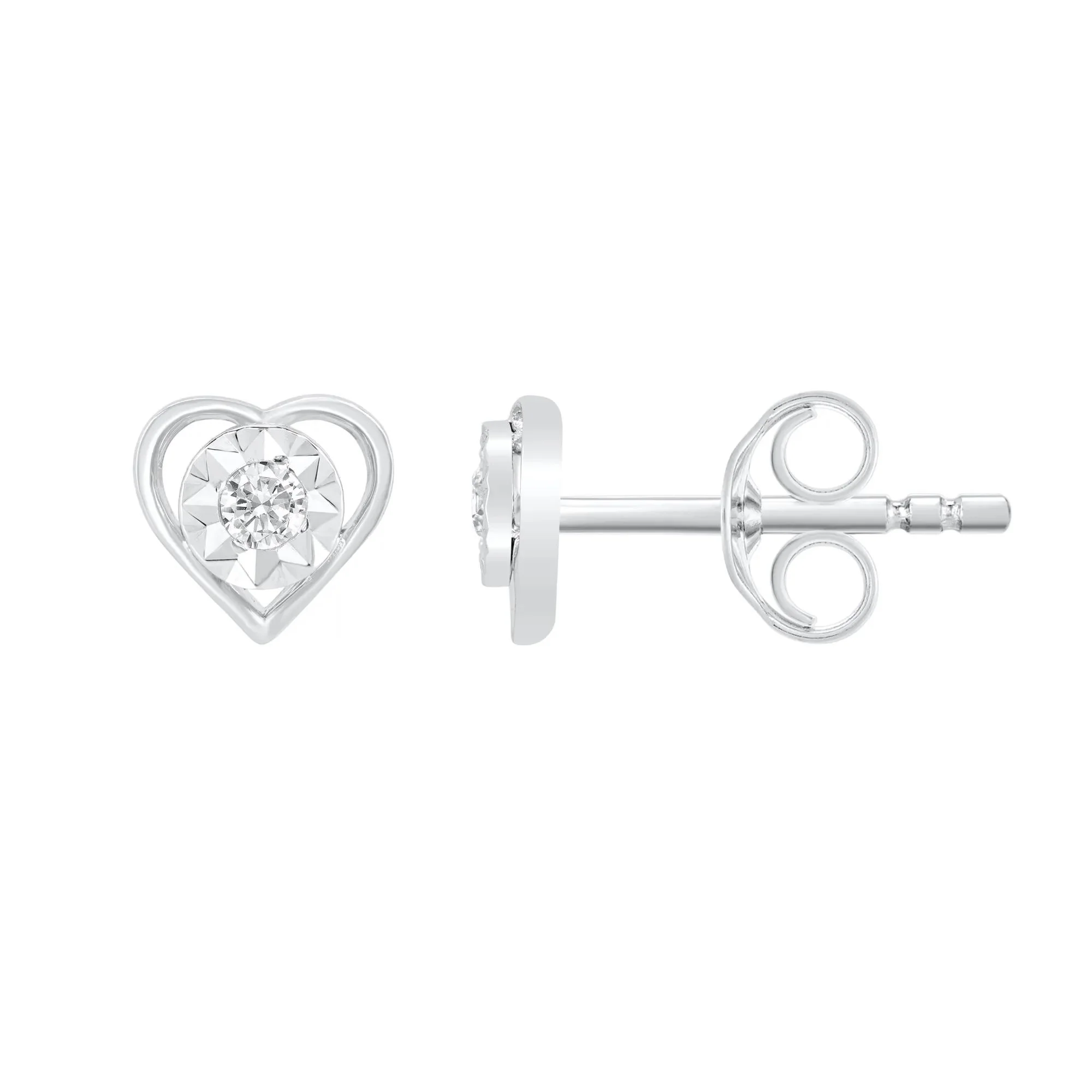 1/5 CT. Tw. Diamond Stud Earring Three-Pair Set .925 Sterling Silver White - Image 2