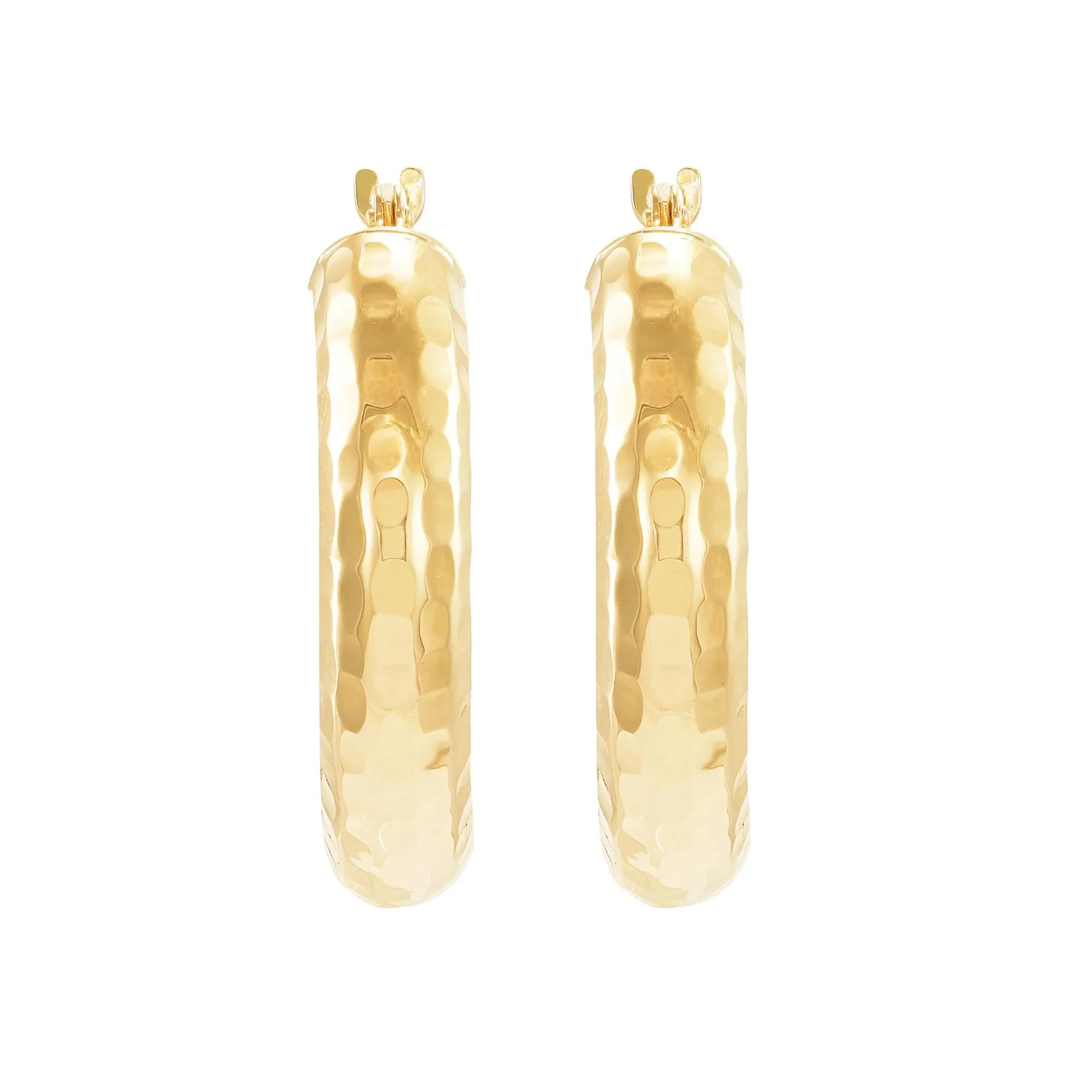 Diamond-Cut Hoop Earrings 14K Yellow Gold 17x Size 17.00mm - Image 2