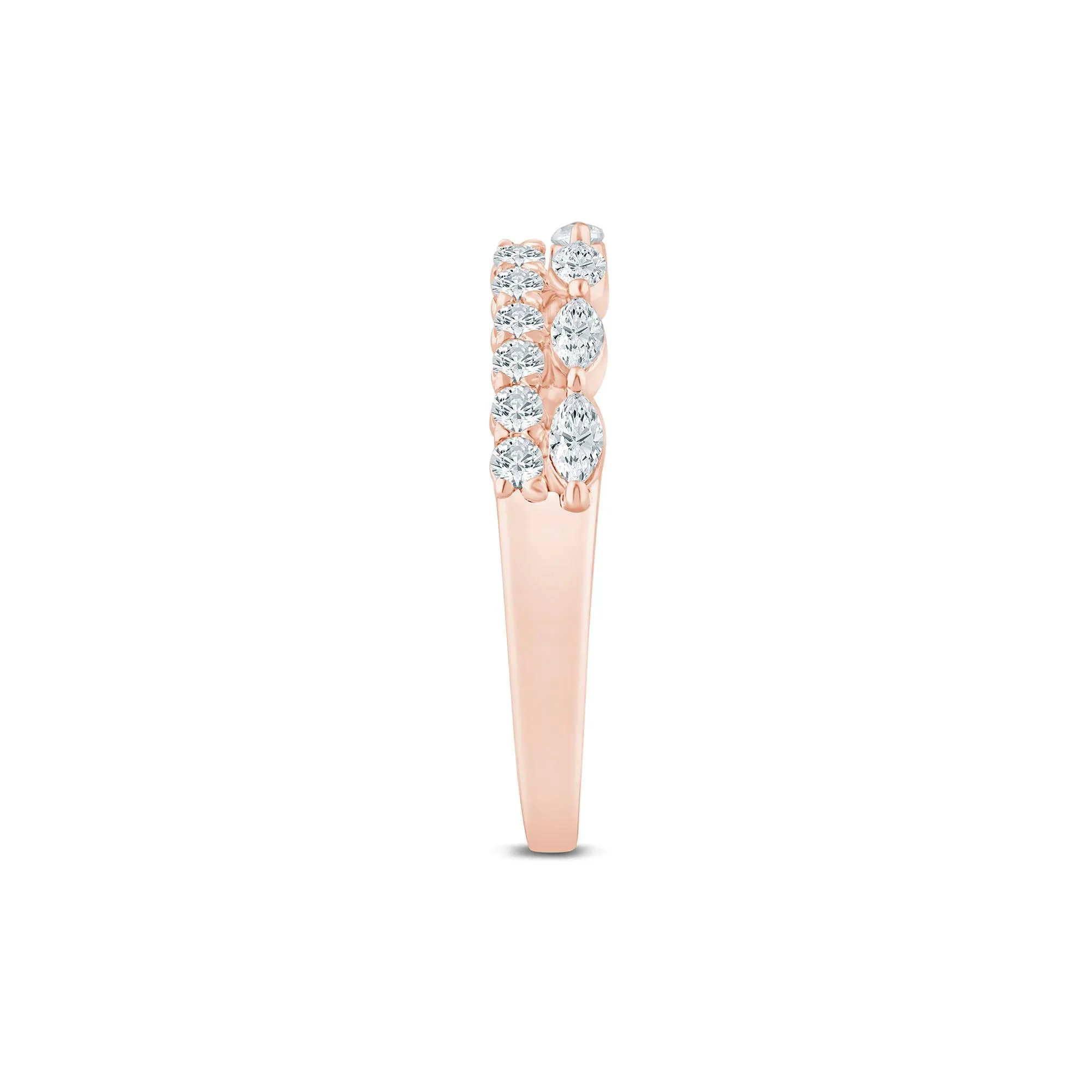 1/2 CT. Tw. Lab Grown Diamond Open Multi-Row Band Ring 14K Rose Gold Size 7 1.5mm - Image 3