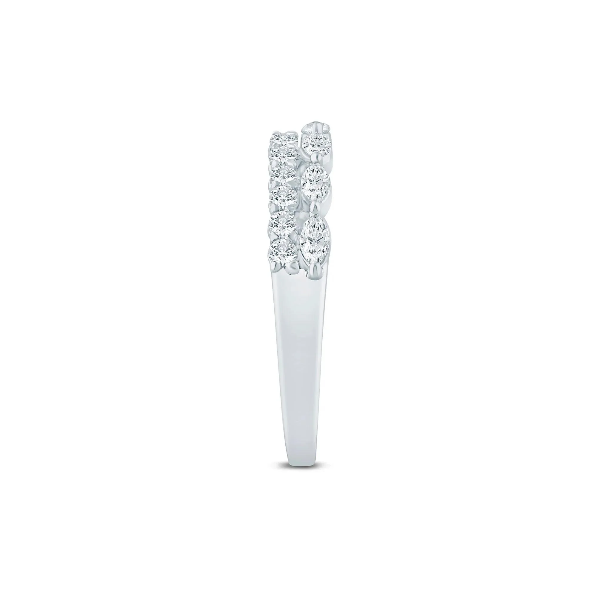 1/2 CT. Tw. Lab Grown Diamond Open Multi-Row Band Ring 14K White Gold Size 6 1.5mm - Image 3