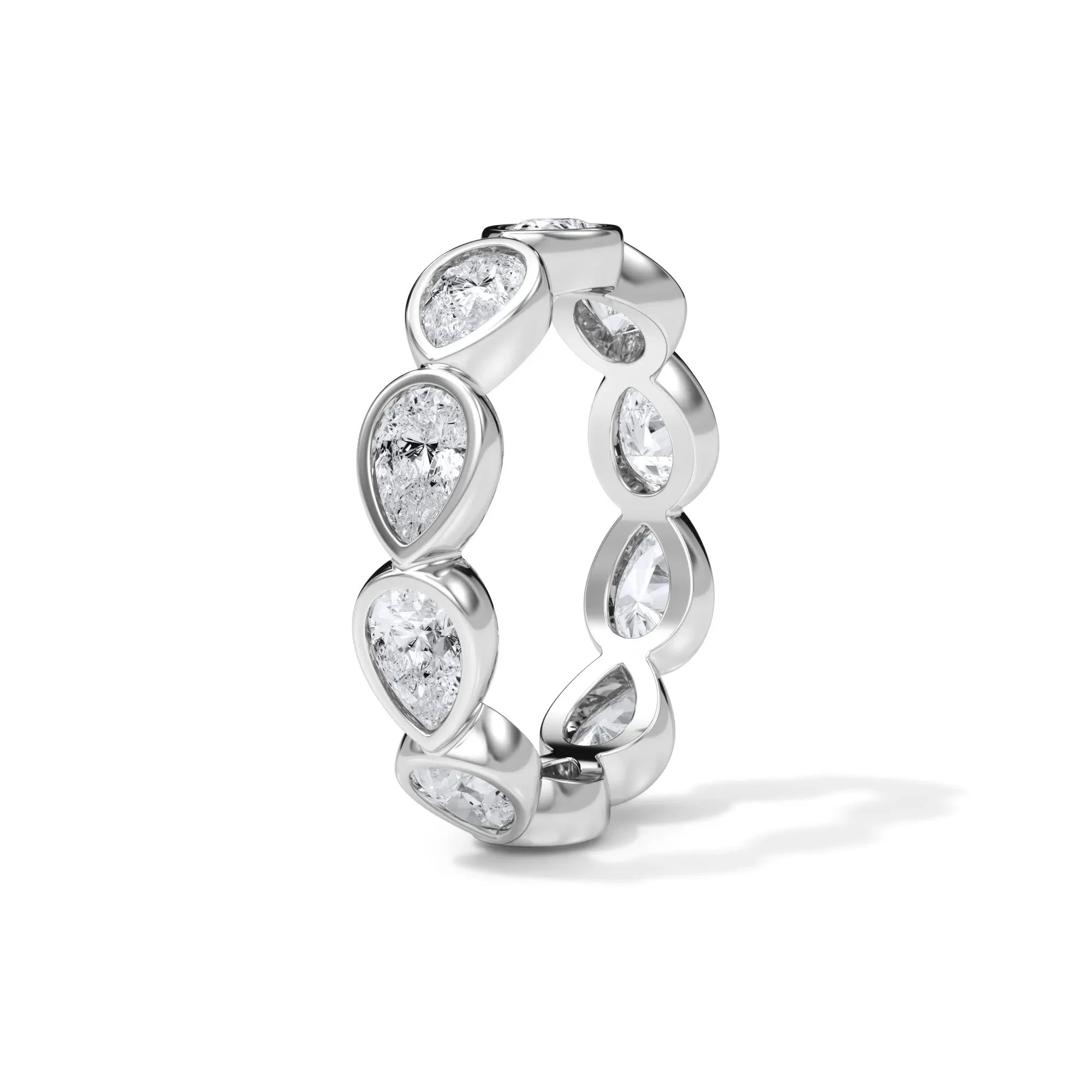 2 1/4 CT. Tw. Lab Grown Diamond Bezel-Set Eternity Band Ring 14K White Gold Size 5 3mm - Image 3