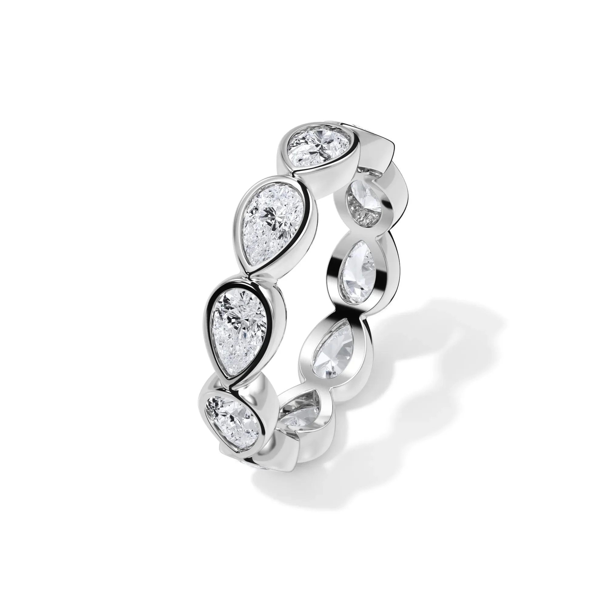 2 1/4 CT. Tw. Lab Grown Diamond Bezel-Set Eternity Band Ring 14K White Gold Size 5 3mm - Image 4