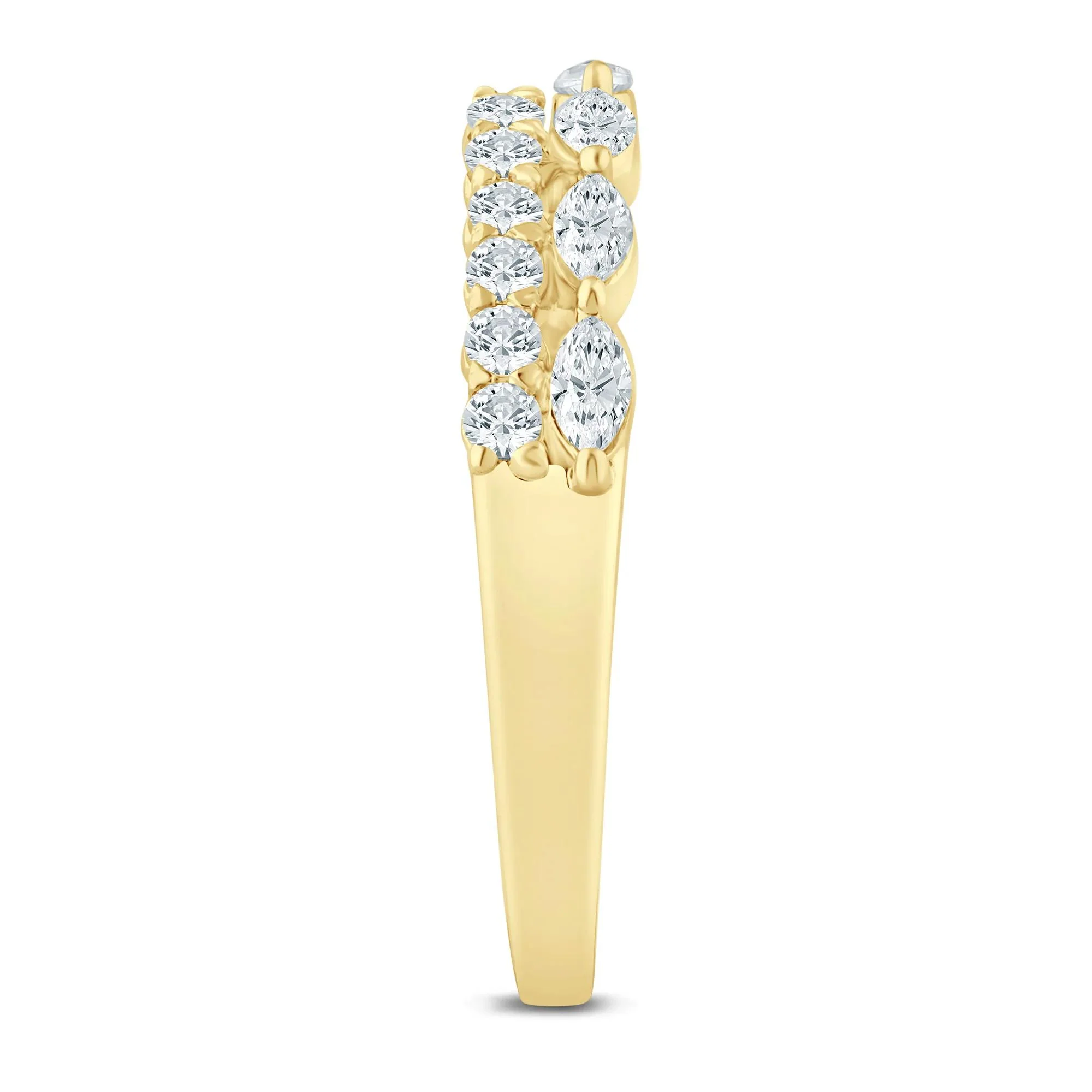 1/2 CT. Tw. Lab Grown Diamond Open Multi-Row Band Ring 14K Yellow Gold Size 7 1.5mm - Image 3