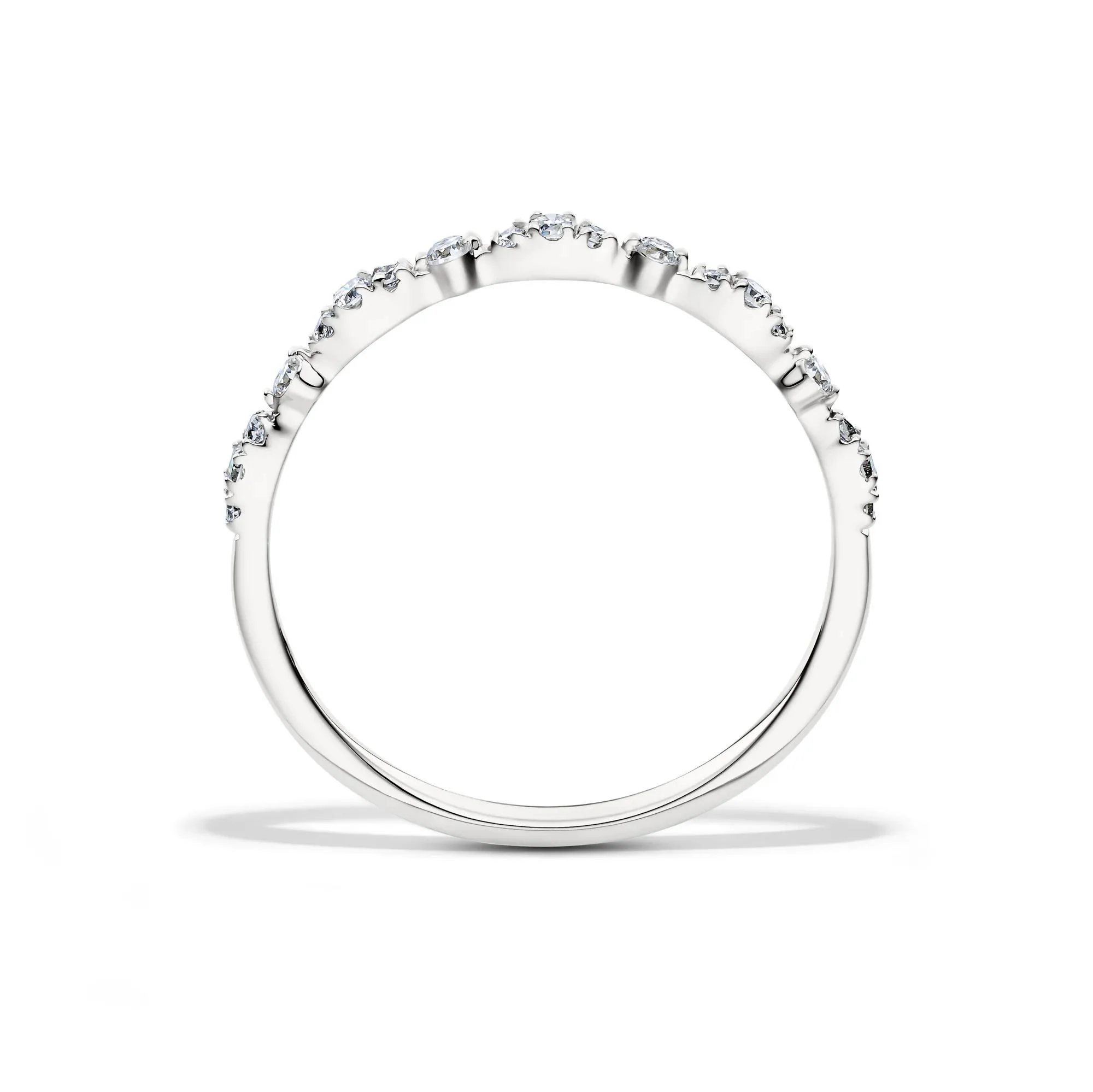 1/7 CT. Tw. Lab Grown Diamond Stack Band Ring 10K White Gold Size 8 1.5mm - Image 2