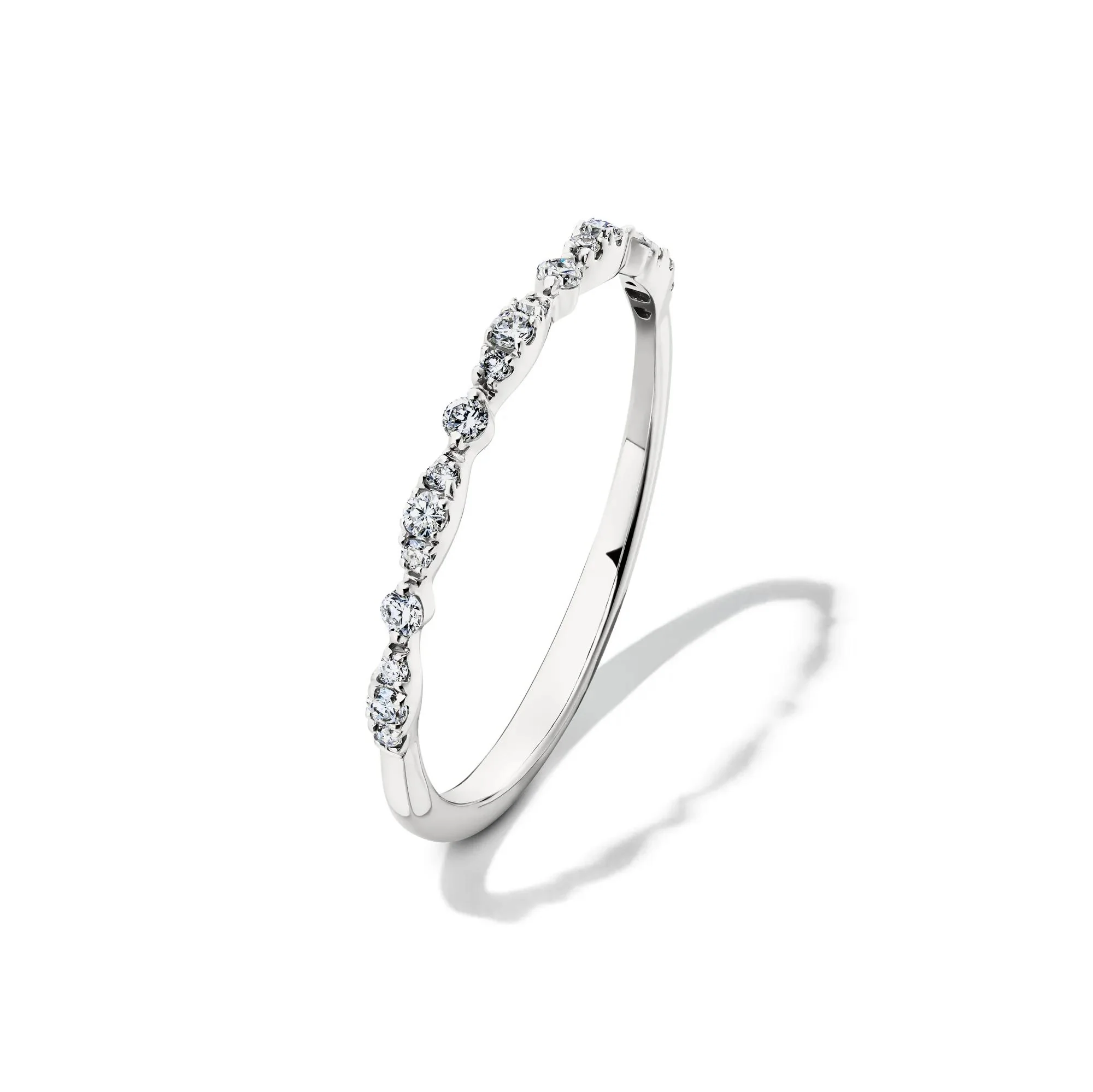 1/7 CT. Tw. Lab Grown Diamond Stack Band Ring 10K White Gold Size 8 1.5mm - Image 4