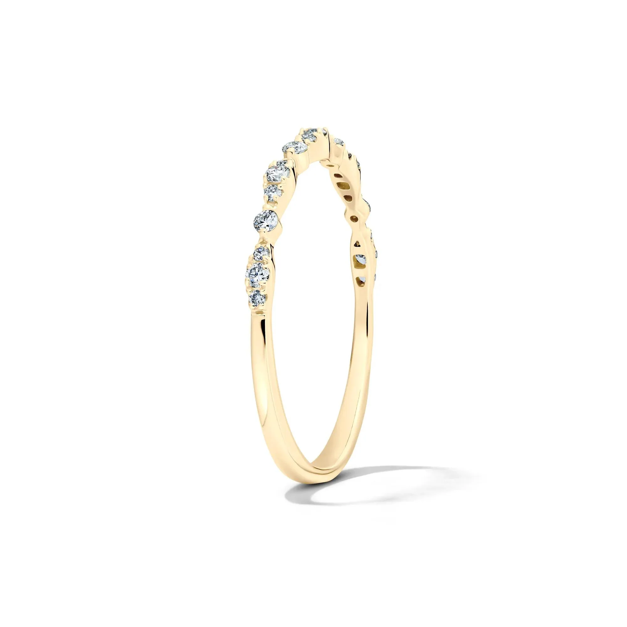 1/7 CT. Tw. Lab Grown Diamond Stack Band Ring 10K Yellow Gold Size 5 1.5mm - Image 3