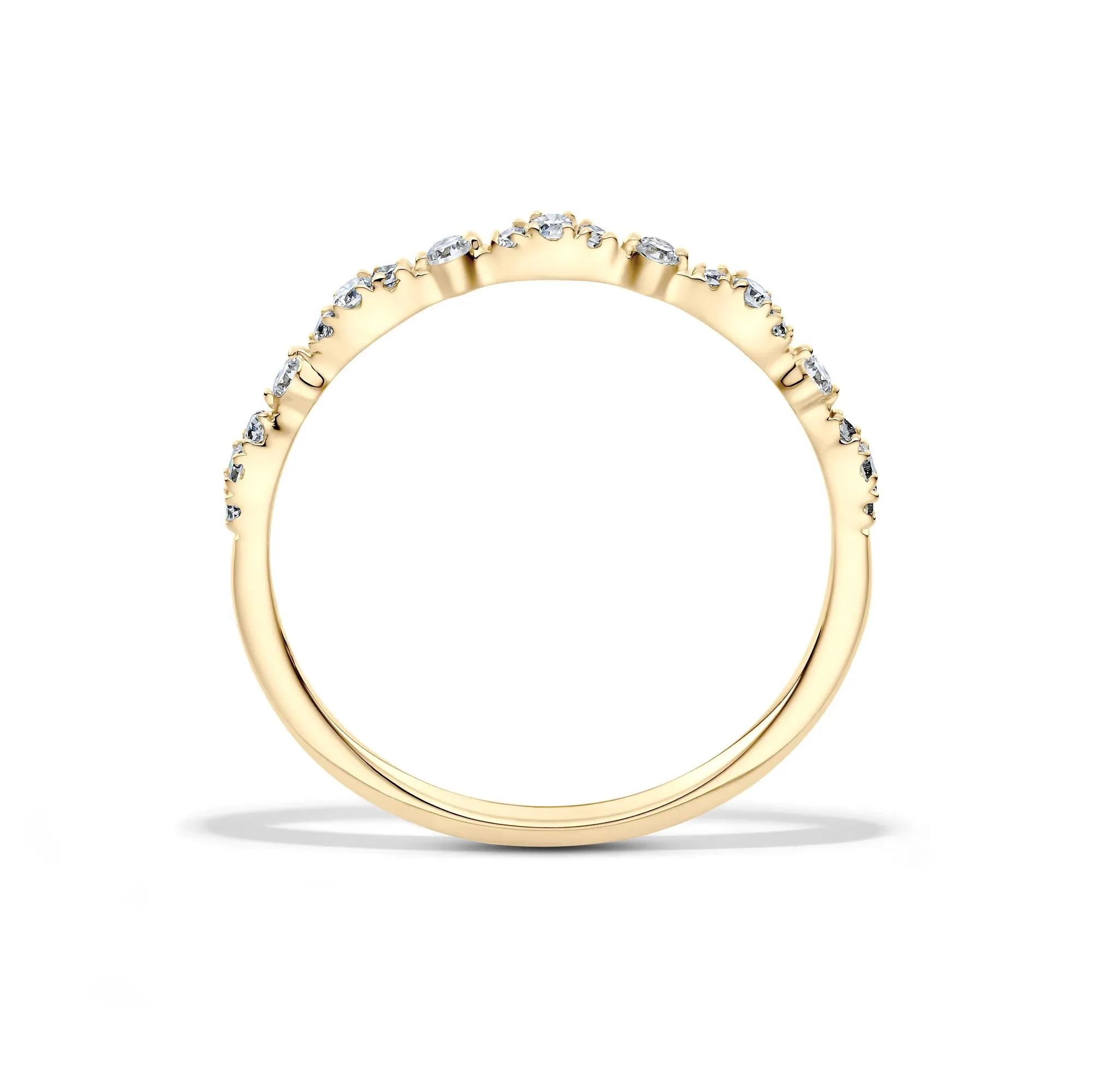 1/7 CT. Tw. Lab Grown Diamond Stack Band Ring 10K Yellow Gold Size 6.5 1.5mm - Image 2