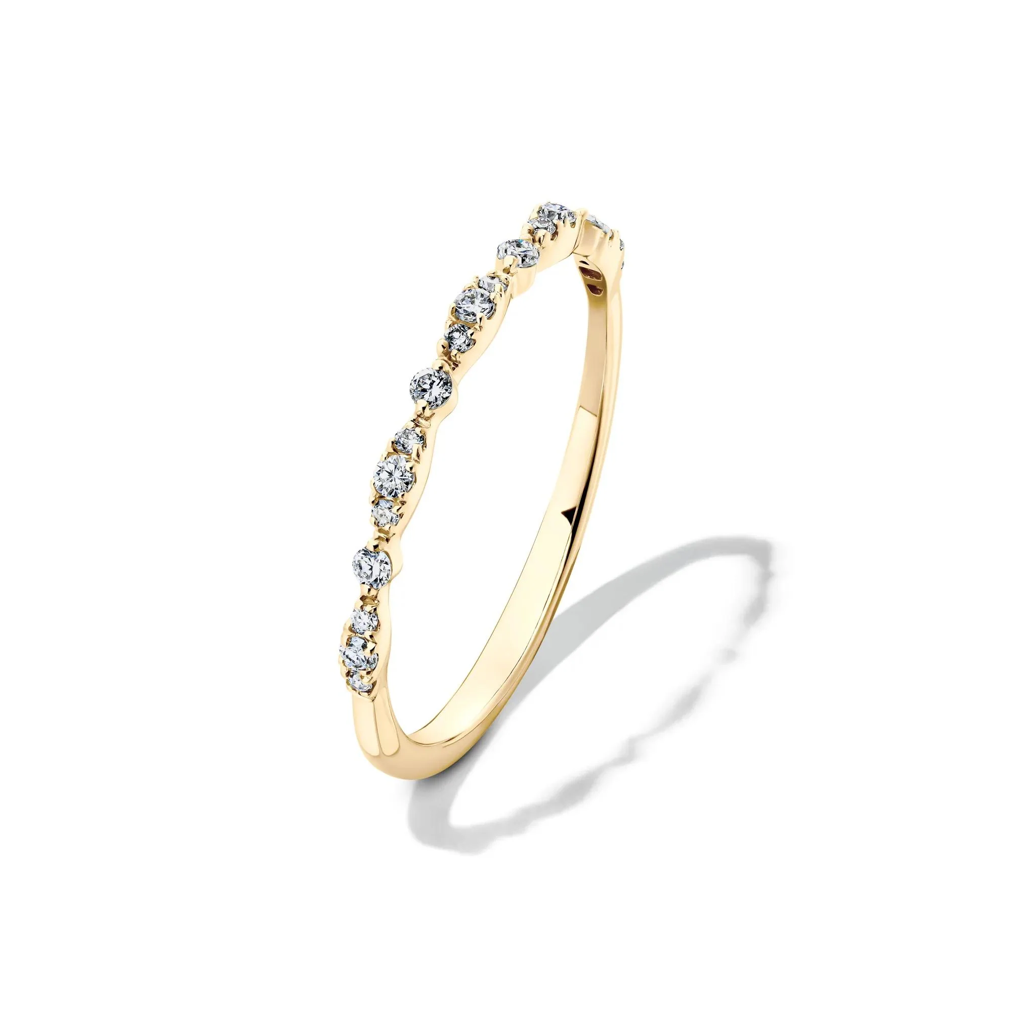 1/7 CT. Tw. Lab Grown Diamond Stack Band Ring 10K Yellow Gold Size 7.5 1.5mm - Image 4