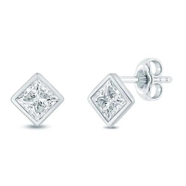 1 CT. Tw. Lab Grown Diamond Stud Earring Box Set 10K White Gold - Image 3