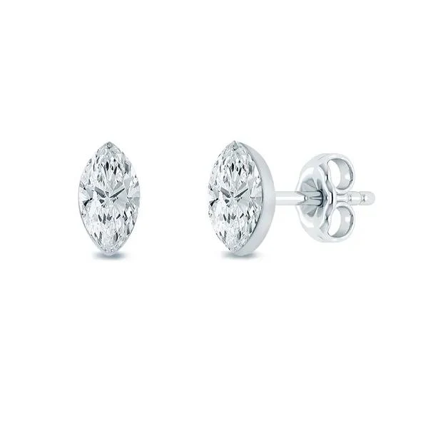 1 CT. Tw. Lab Grown Diamond Stud Earring Box Set 10K White Gold - Image 4
