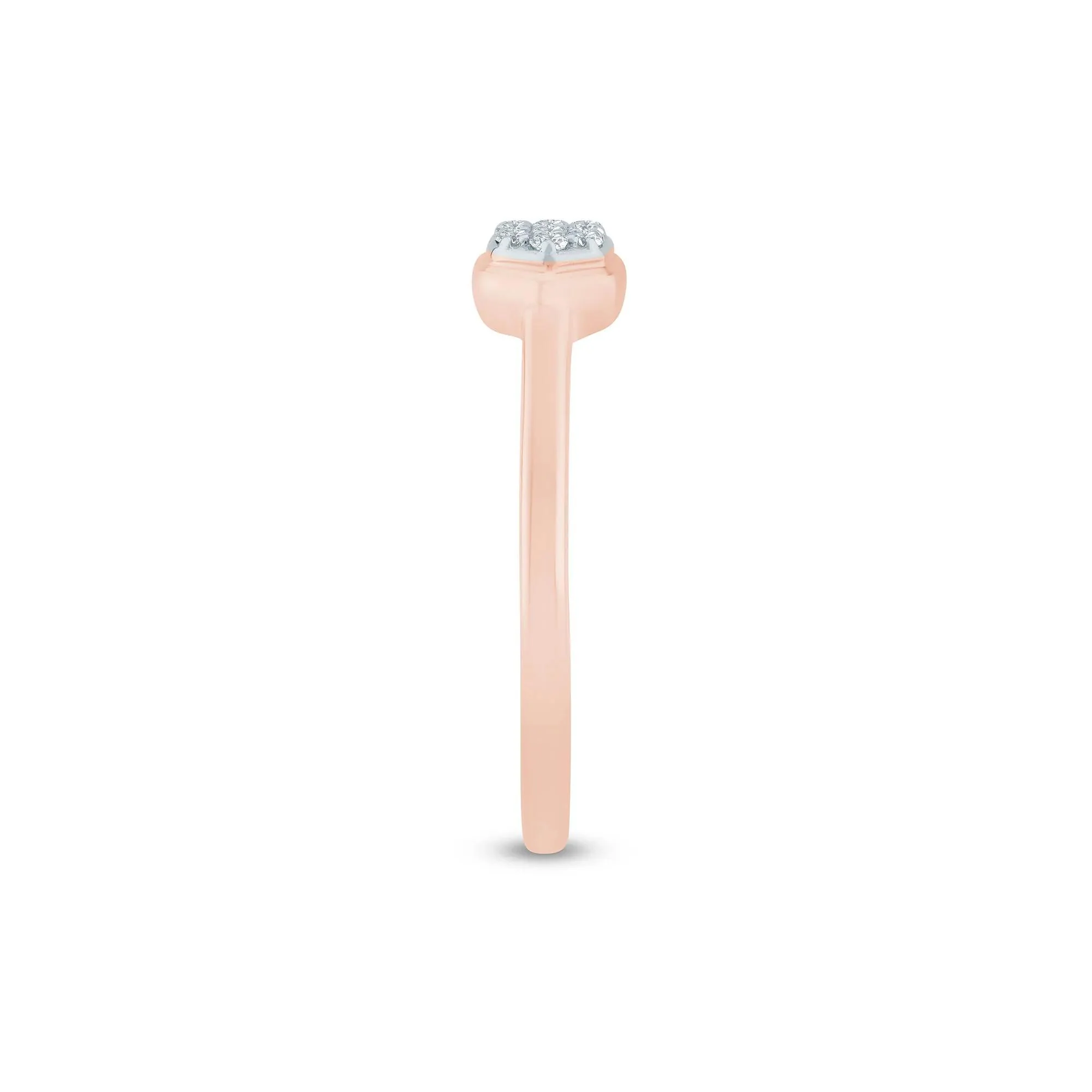 1/8 CT. Tw. Diamond Ring 10K Rose Gold Size 7.5 1.5mm - Image 3