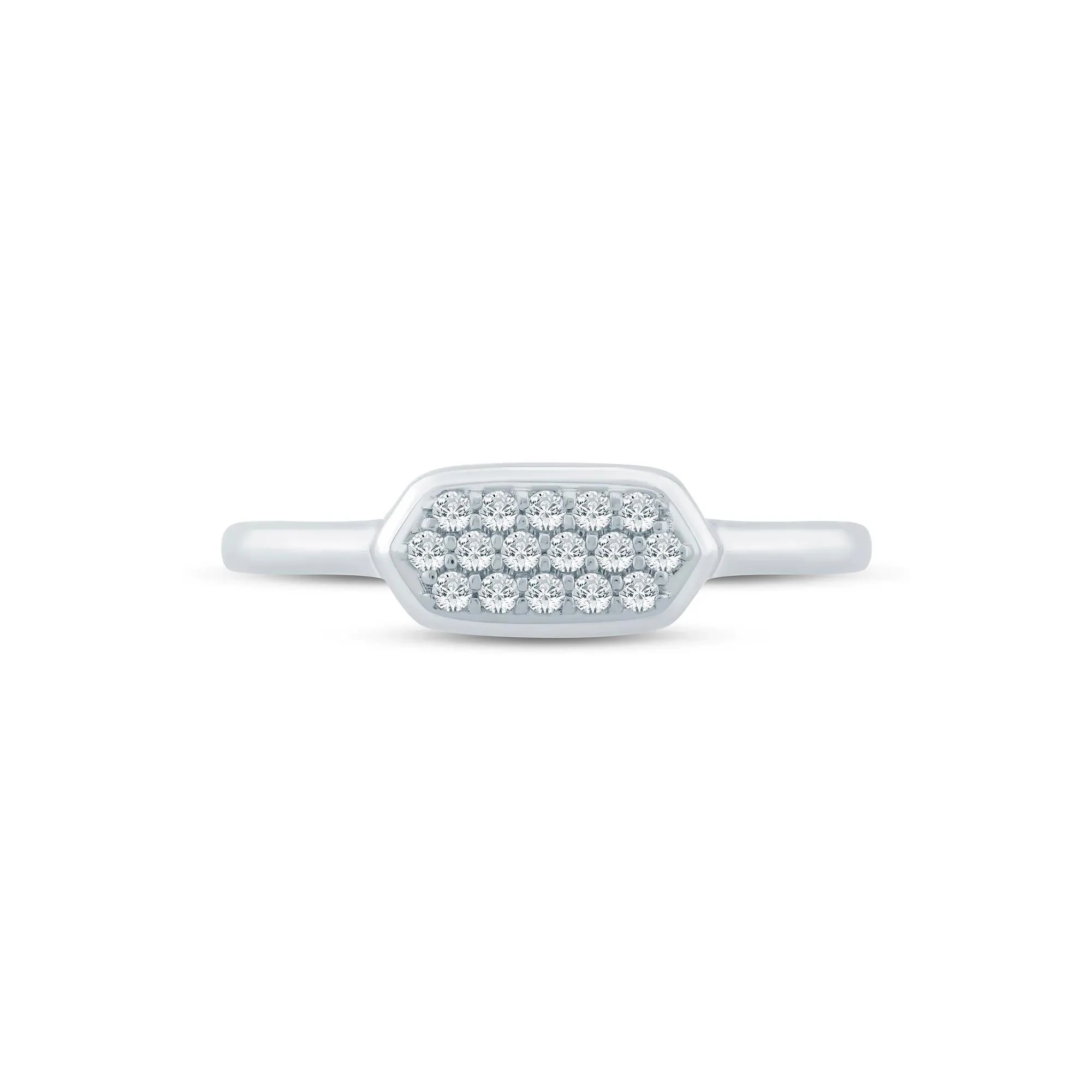 1/8 CT. Tw. Diamond Ring 10K White Gold Size 5.5 1.5mm