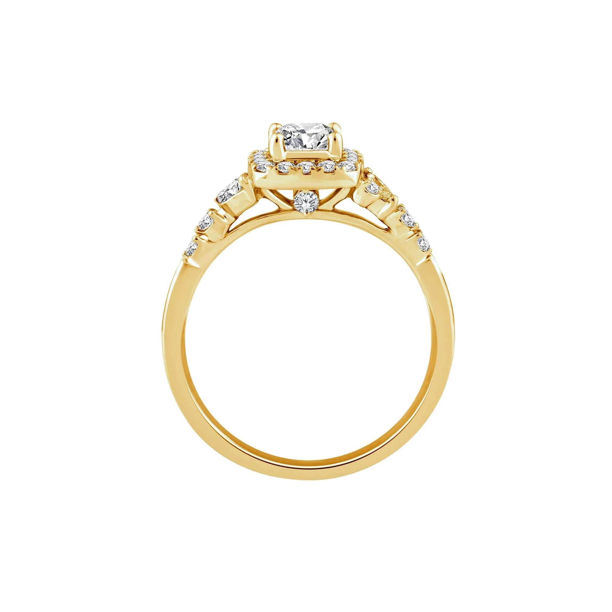 3/4 CT. Tw. Princess-Cut Diamond Engagement Ring 14K Yellow Gold Size 6.5 1.5mm - Image 2