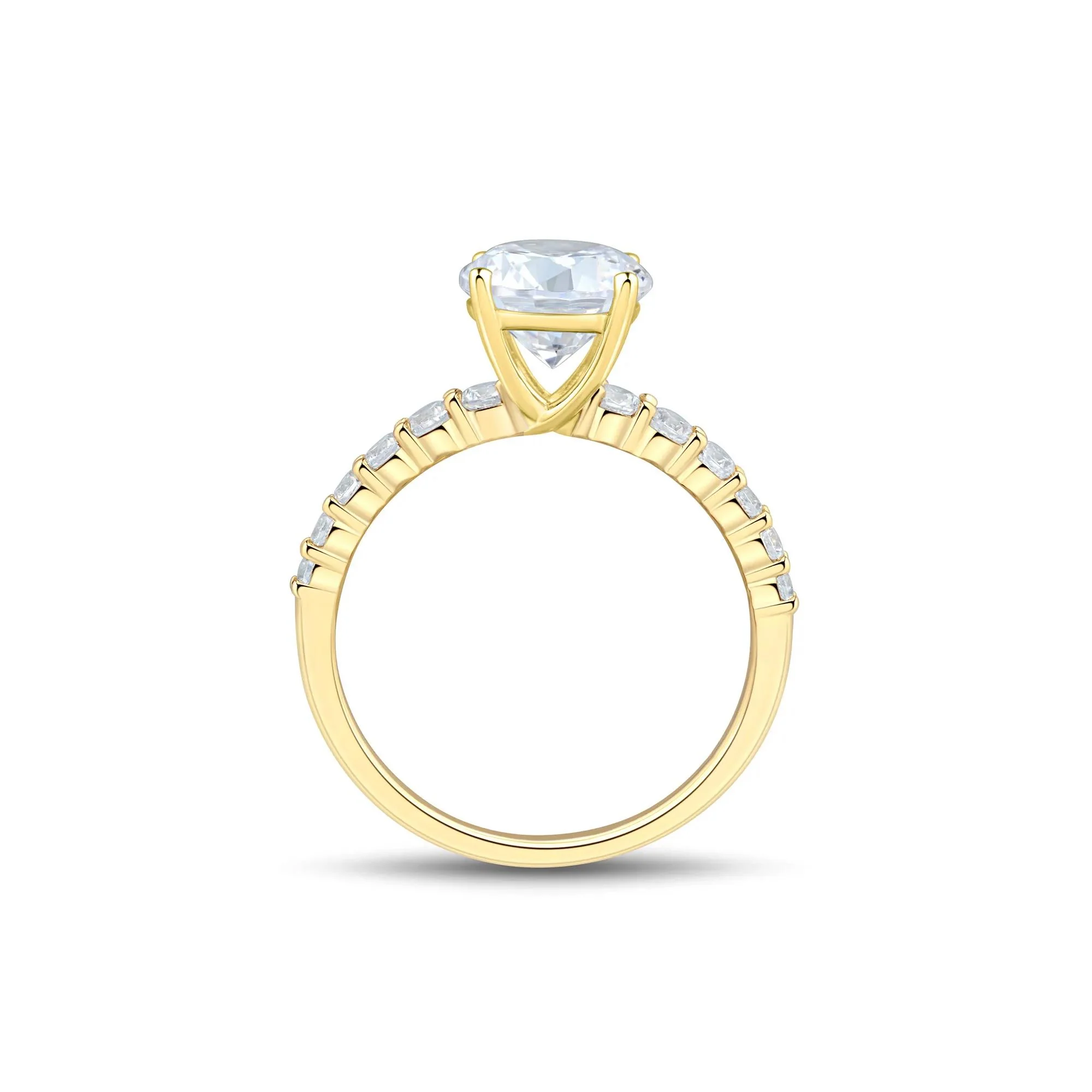 2 1/3 CT. Tw. Lab Grown Diamond Engagement Ring 14K Yellow Gold Size 6 1.5mm - Image 2