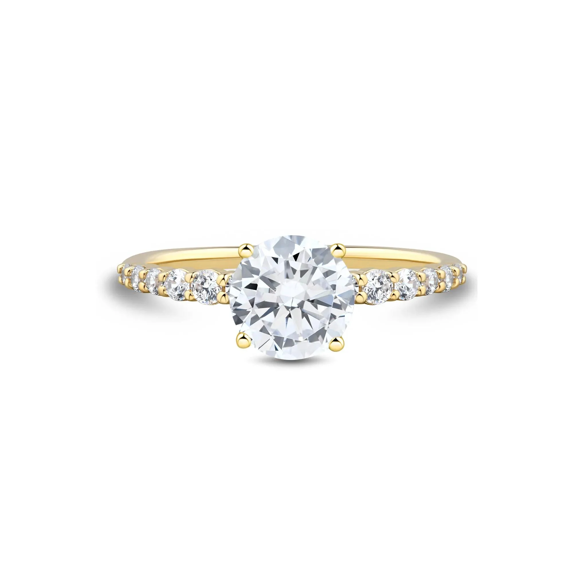 2 1/3 CT. Tw. Lab Grown Diamond Engagement Ring 14K Yellow Gold Size 6.5 1.5mm