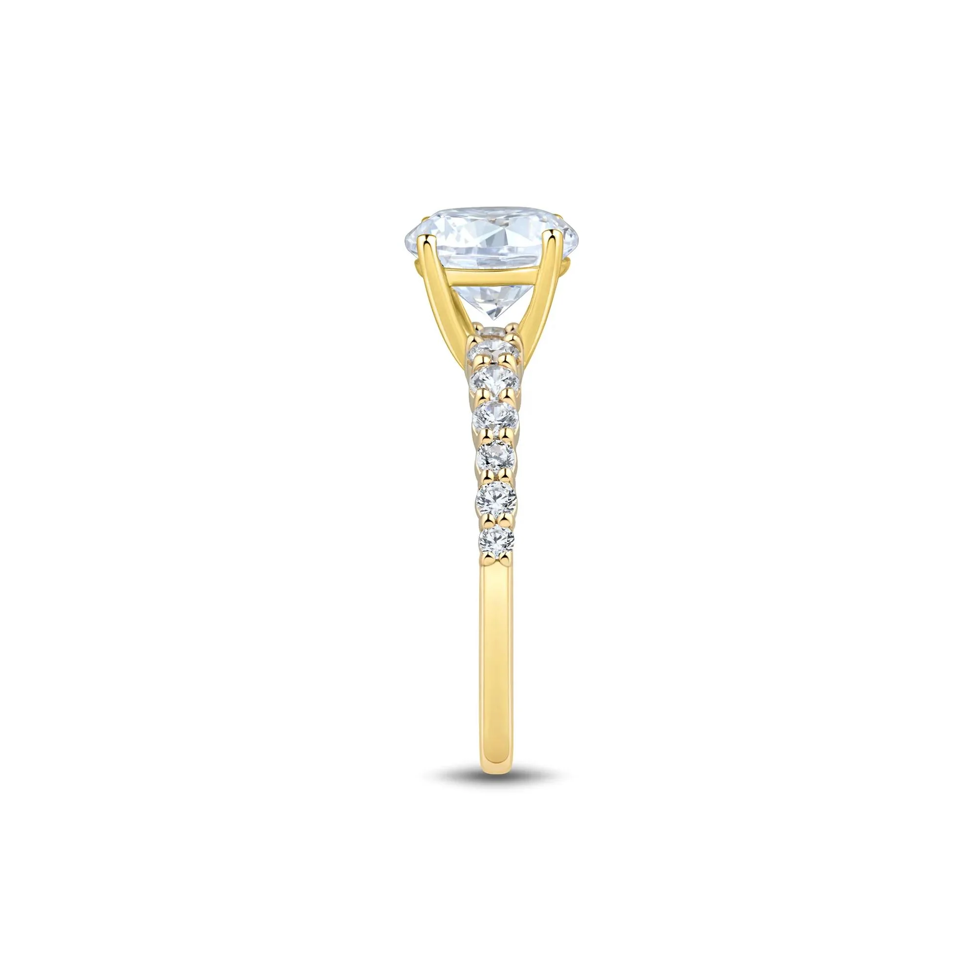 2 1/3 CT. Tw. Lab Grown Diamond Engagement Ring 14K Yellow Gold Size 6.5 1.5mm - Image 3