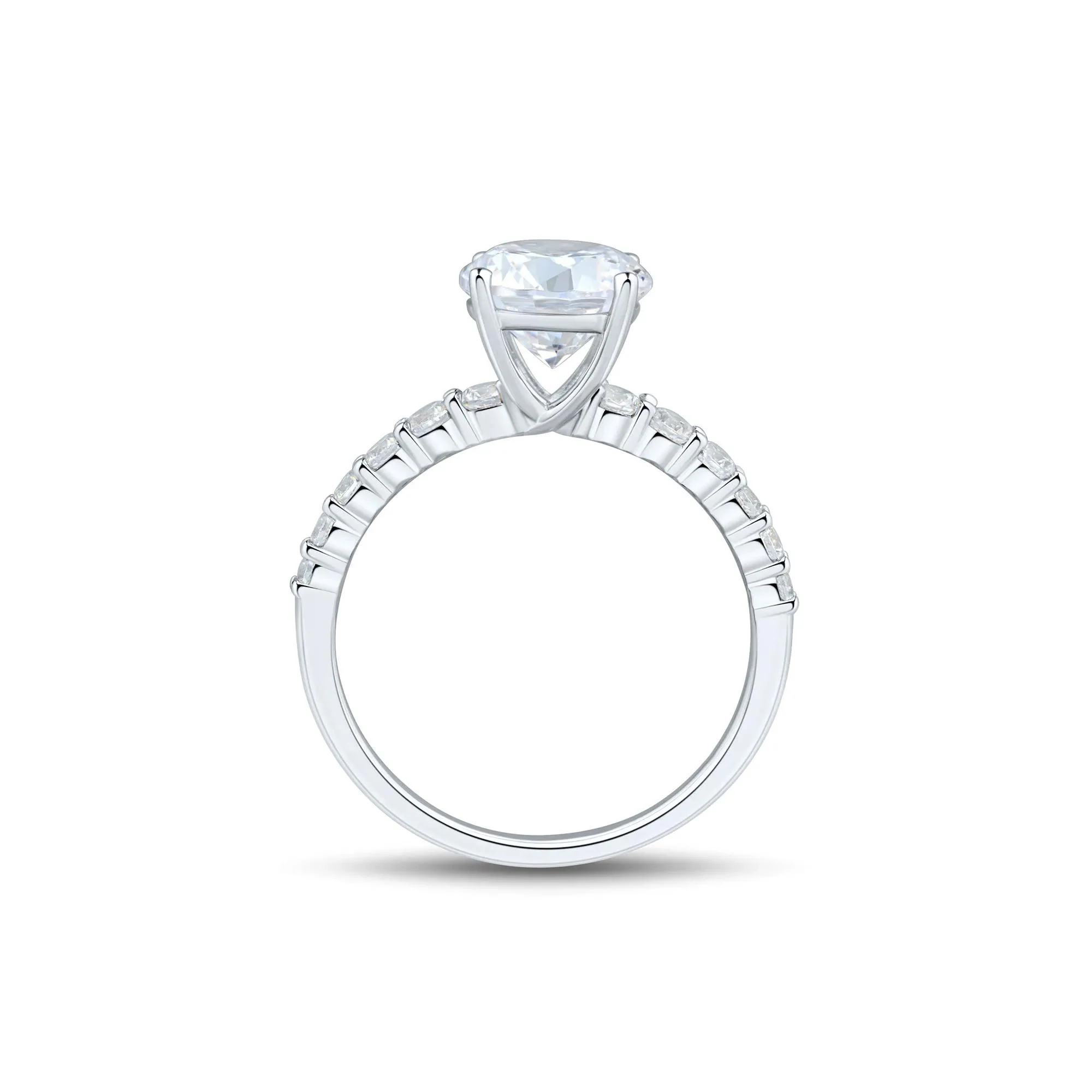 2 1/3 CT. Tw. Lab Grown Diamond Engagement Ring 14K White Gold Size 6 1.5mm - Image 2